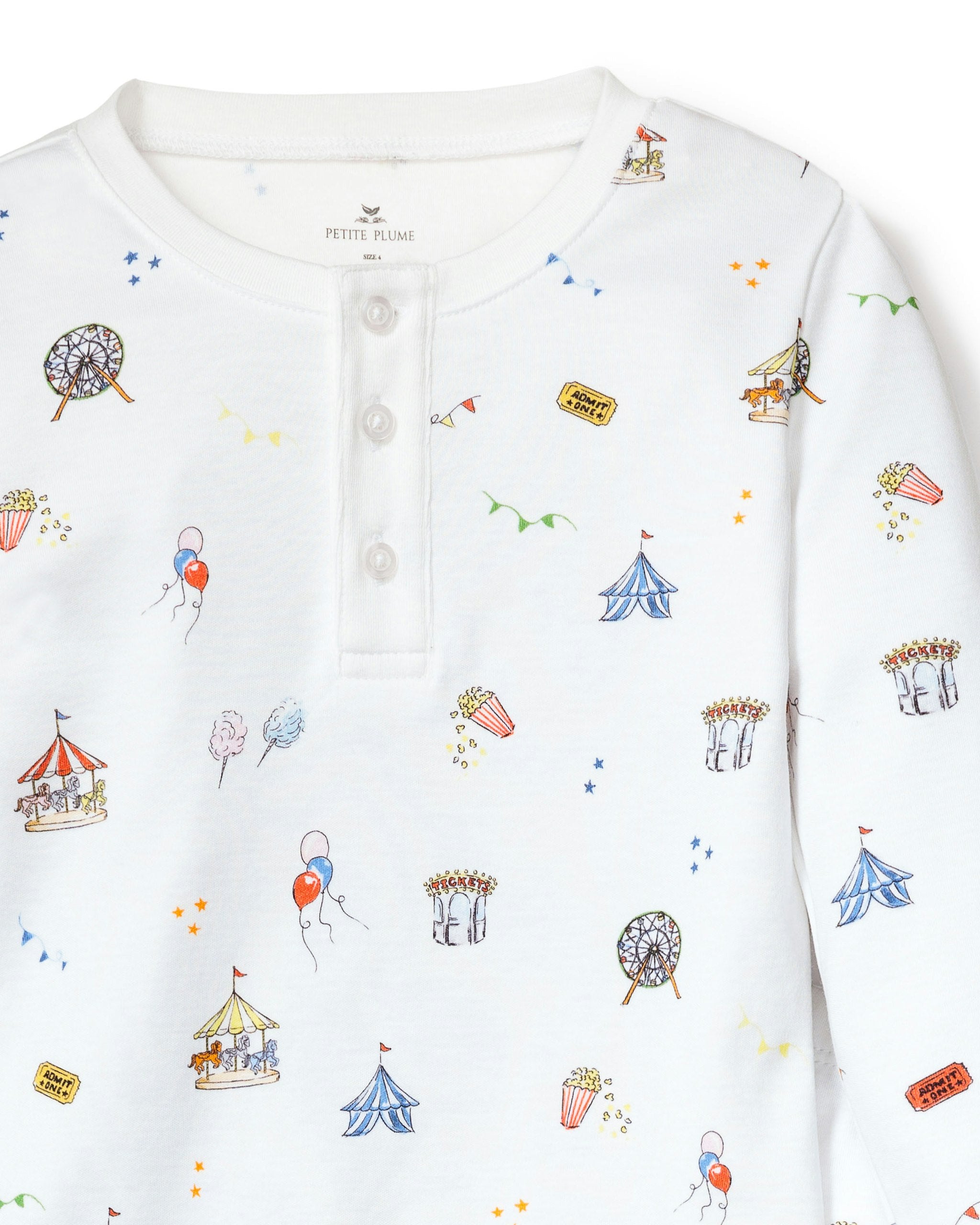 Kid's Pima Snug Fit Pajama Set in Grey Elephant in Carnival Memories#Color_Carnival Memories