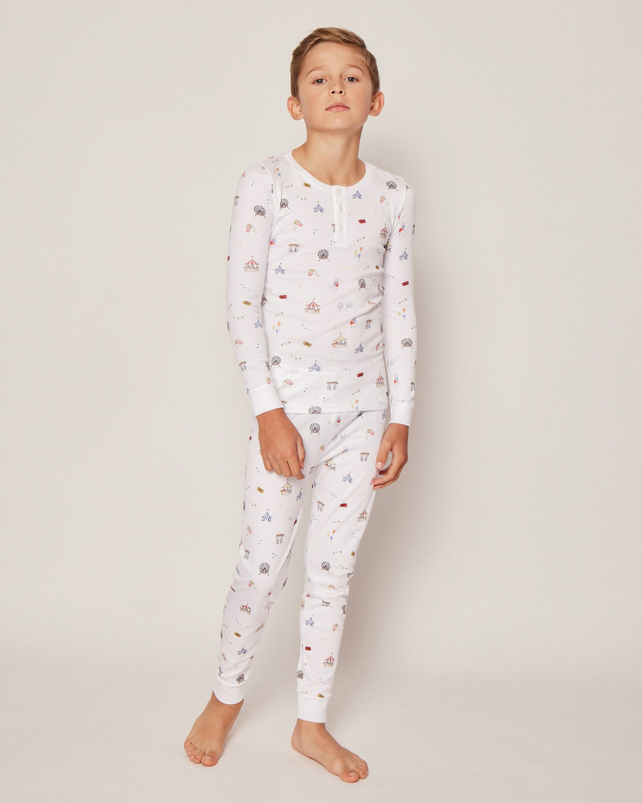 Kid's Pima Snug Fit Pajama Set in Grey Elephant in Carnival Memories#Color_Carnival Memories