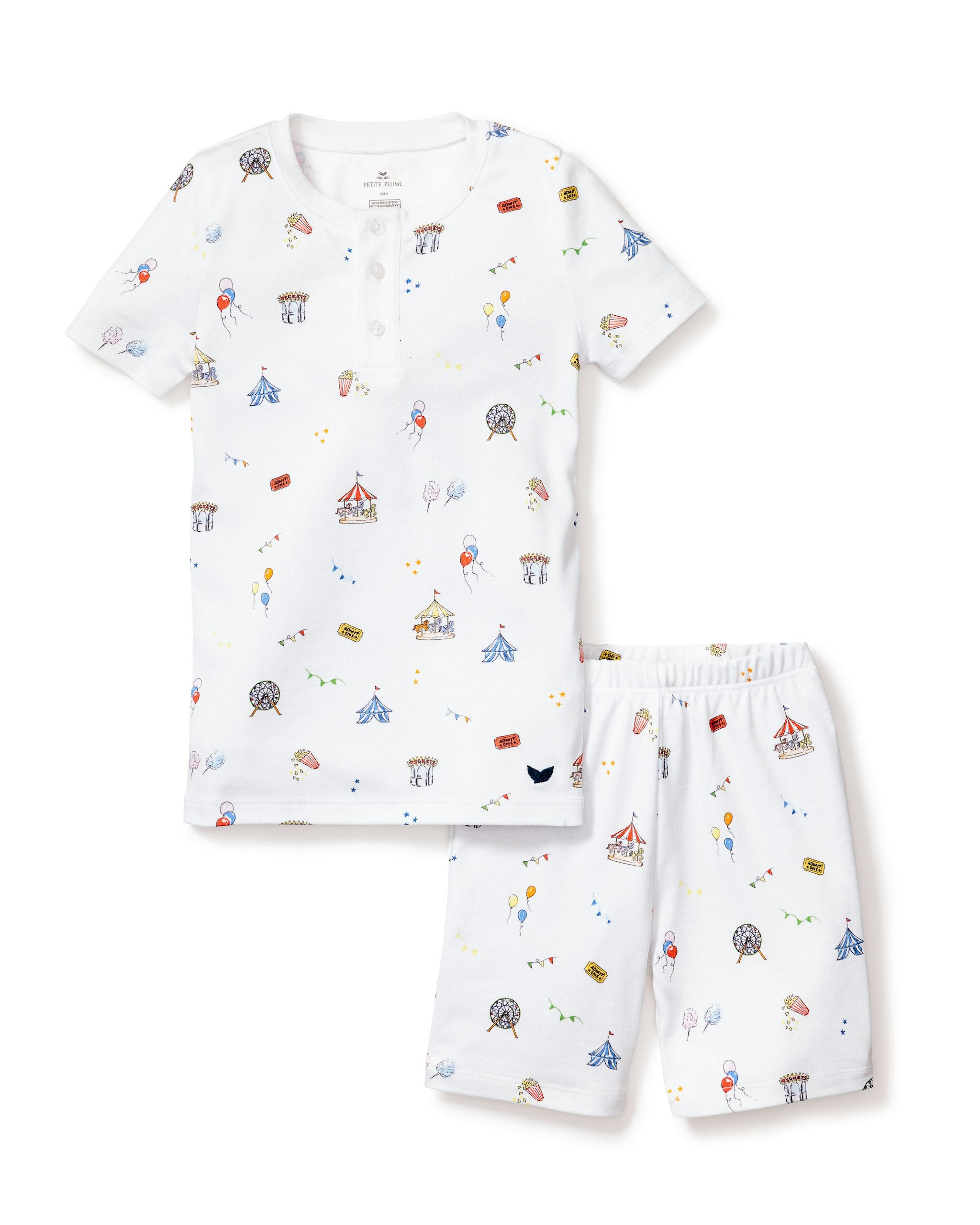 Kid's Pima Snug Fit Pajama Short Set in Whales in Carnival Memories#Color_Carnival Memories