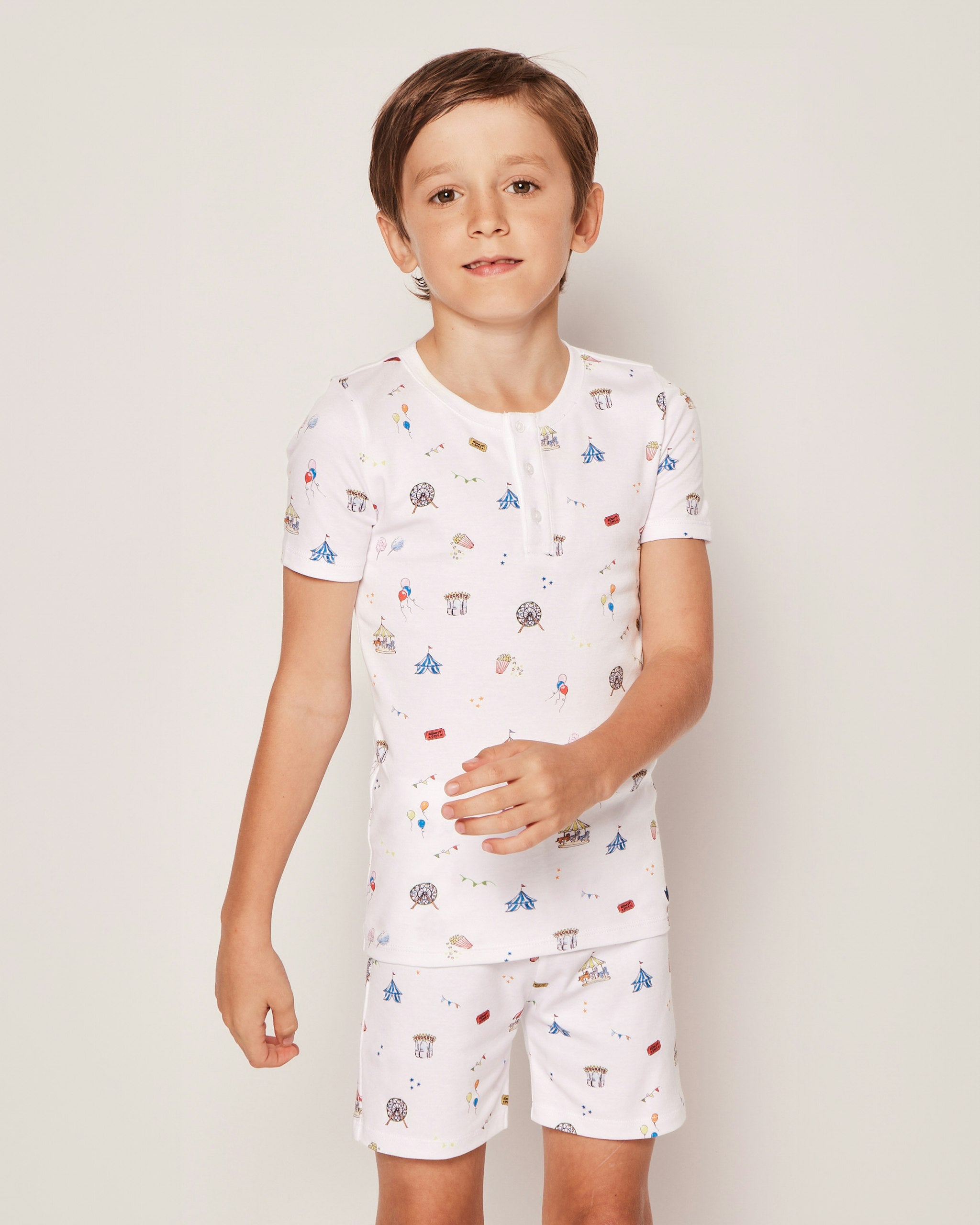 Kid's Pima Snug Fit Pajama Short Set in Whales in Carnival Memories#Color_Carnival Memories