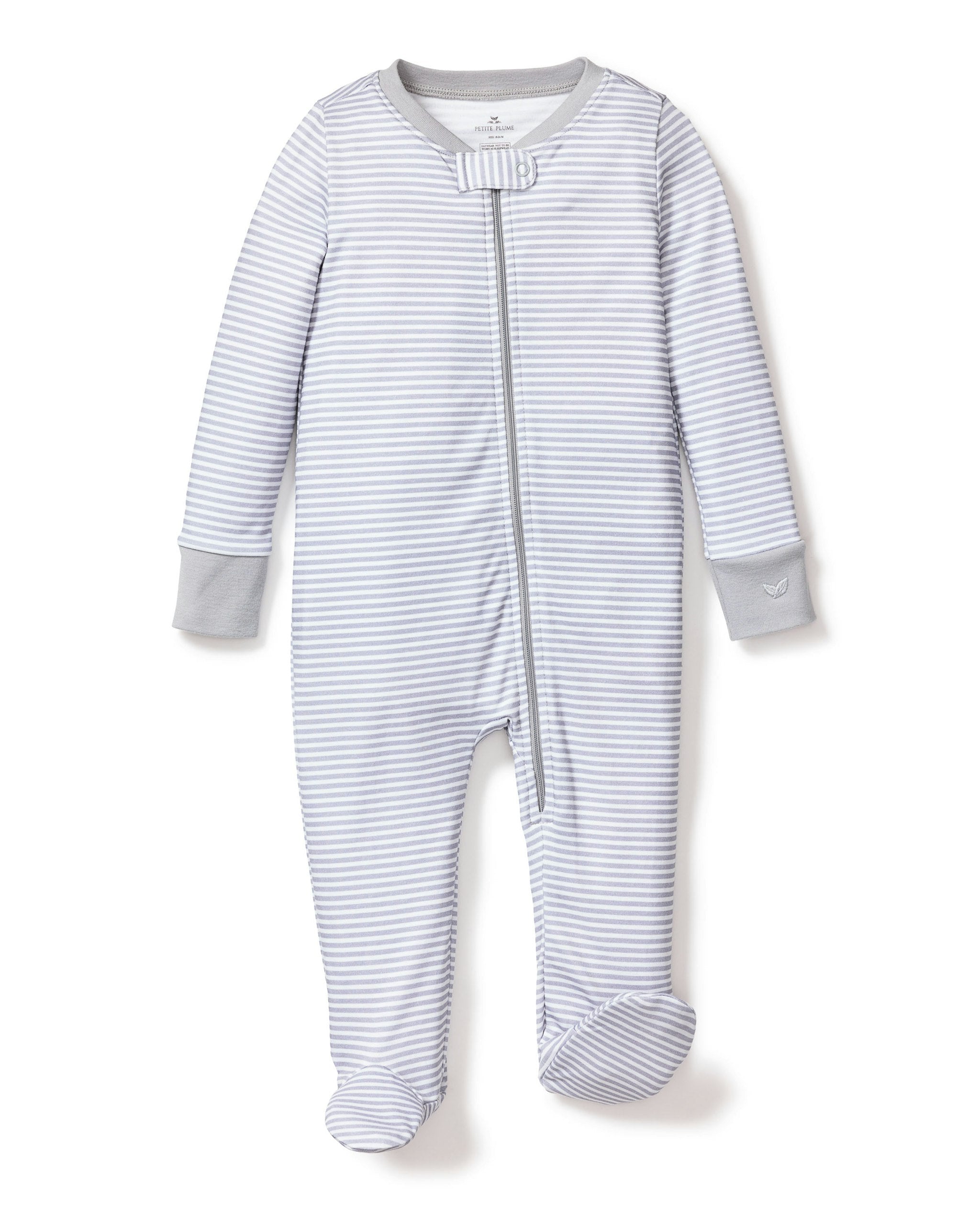 Baby's Pima Romper in Grey Stripes in Grey Stripes#Color_Grey Stripes