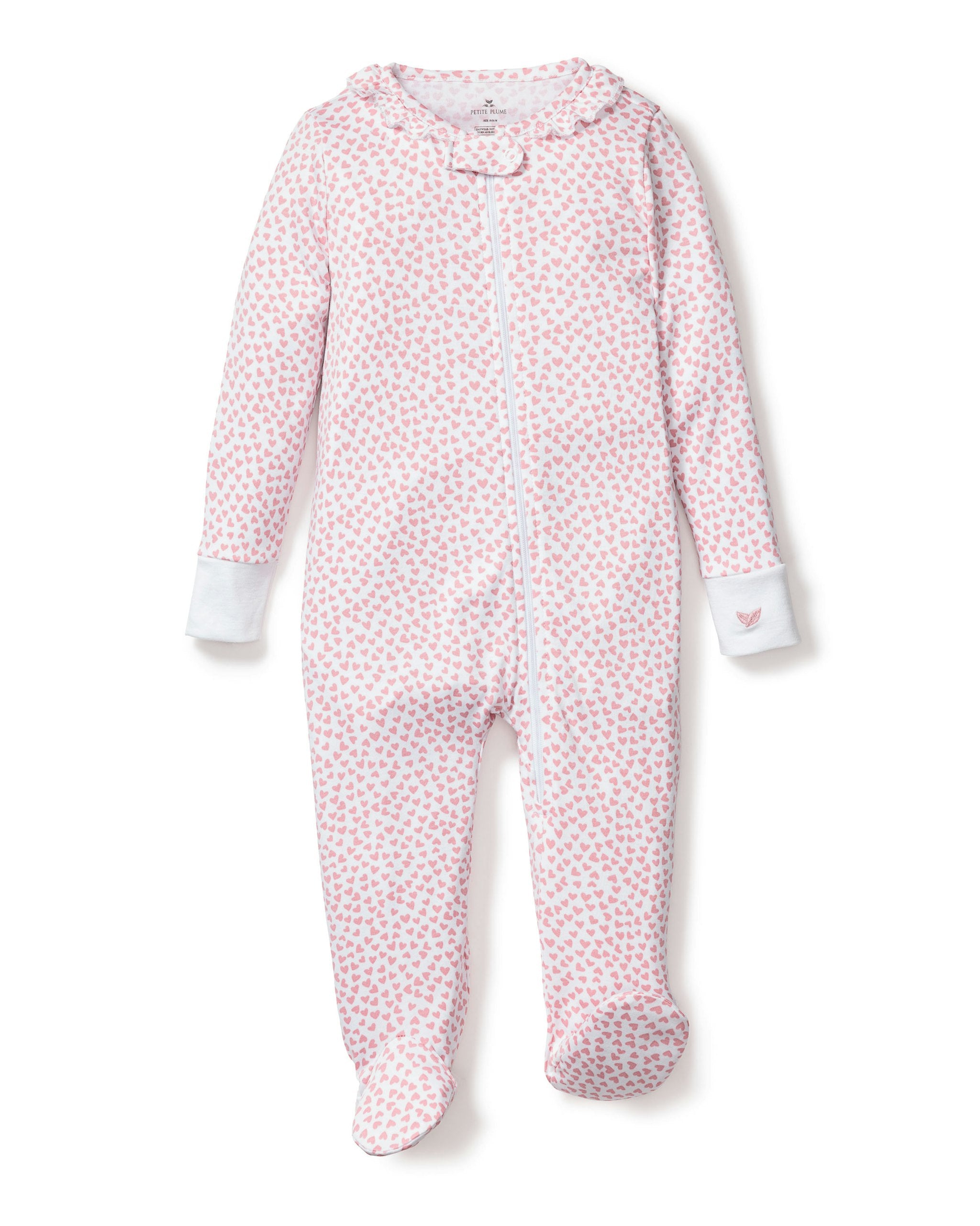 Baby's Pima Ruffle Collar Romper in Flamingos in Sweethearts#Color_Sweethearts