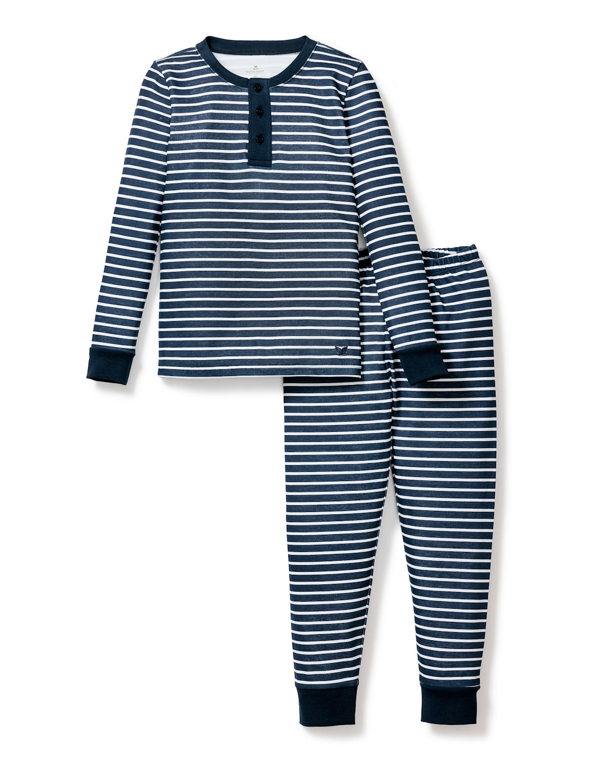 Kid's Pima Snug Fit Pajama Set in Navy Stripes in Navy Stripes#Color_Navy Stripes