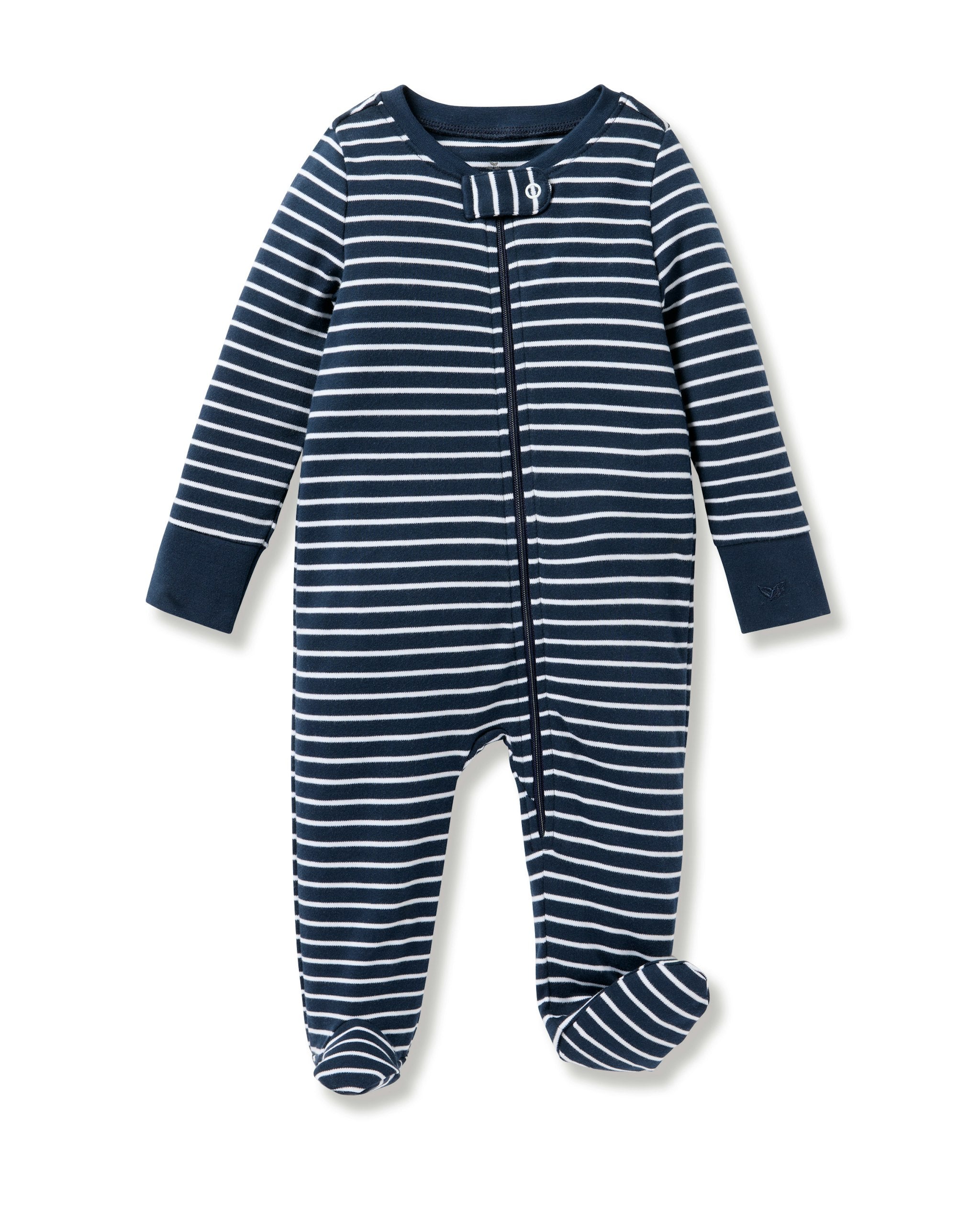 Baby's Pima Romper in Grey Stripes in Navy Stripes#Color_Navy Stripes