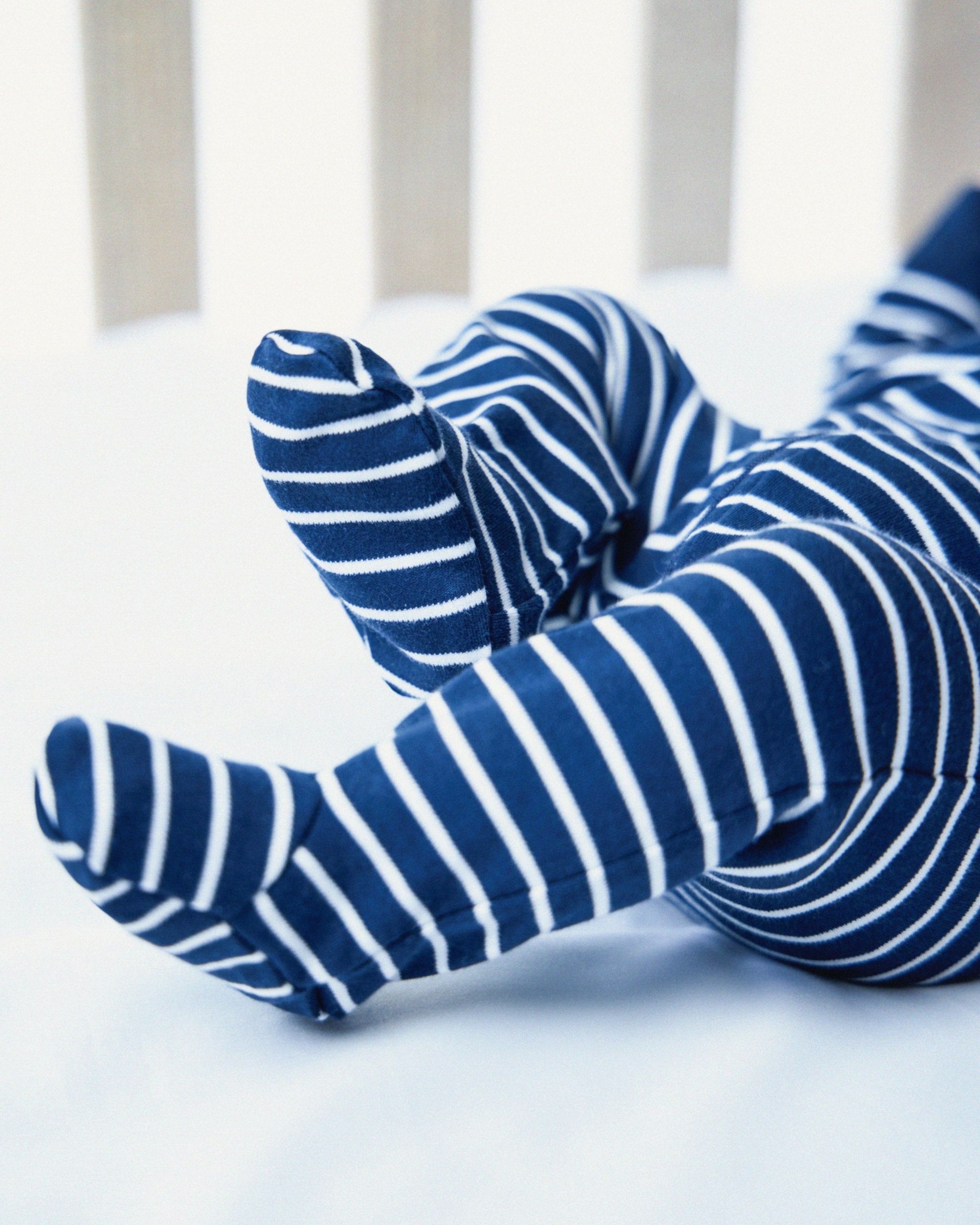 Baby's Pima Romper in Grey Stripes in Navy Stripes#Color_Navy Stripes