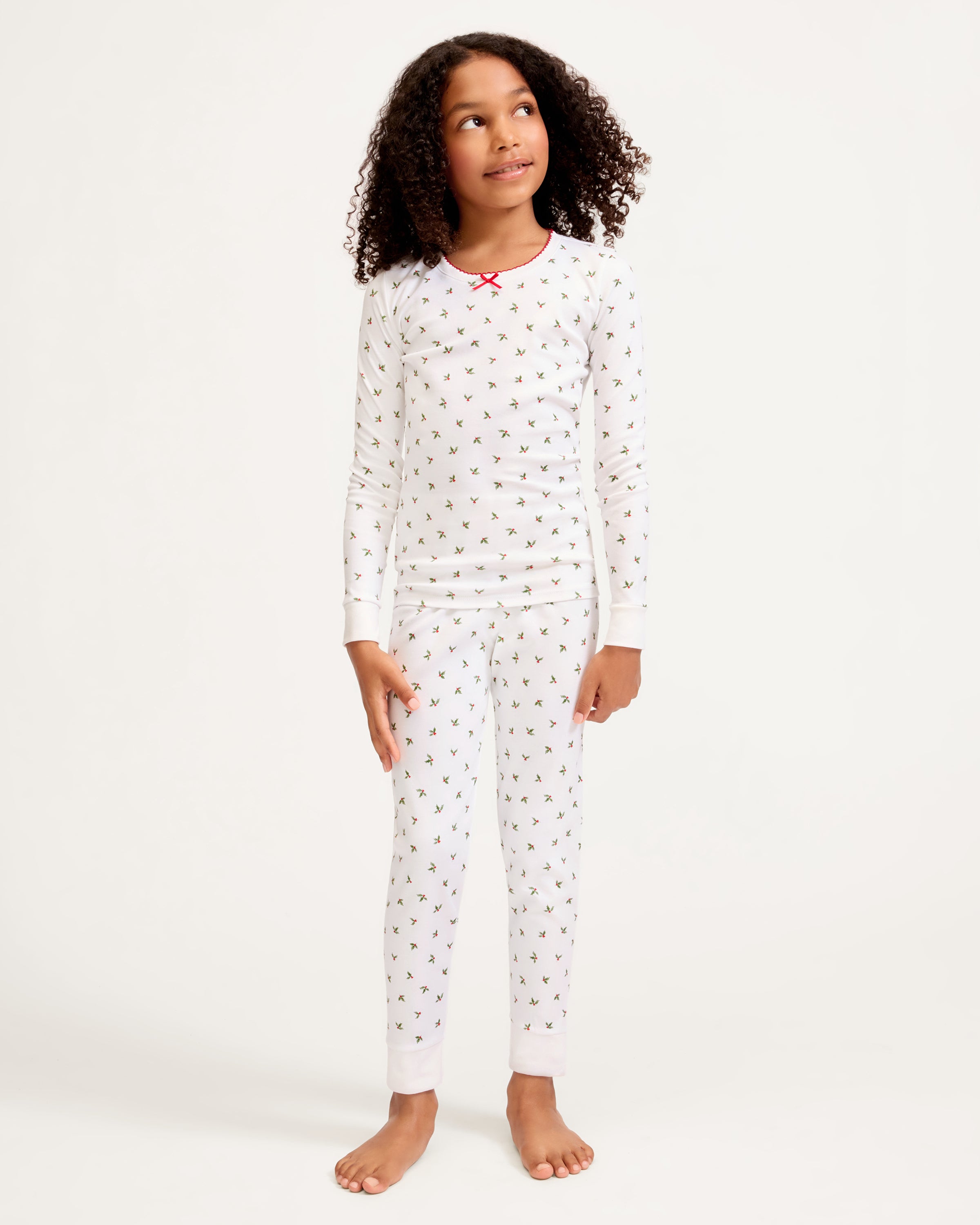 Kid's Pima Snug Fit Pajama Set in Mistletoe Moments