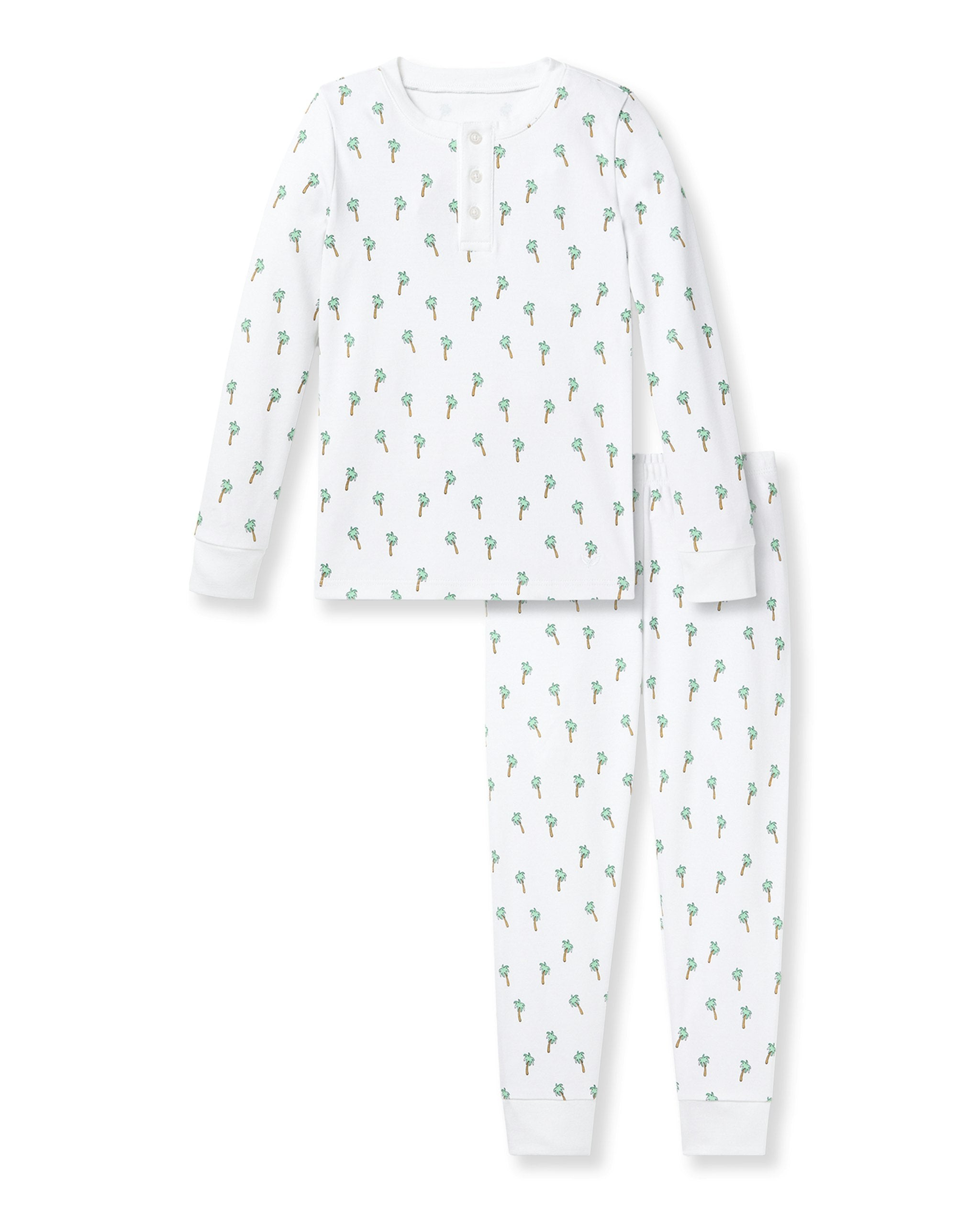 Kids Pima Snug Fit Pajama Set in Palmier in Palmier#Color_Palmier