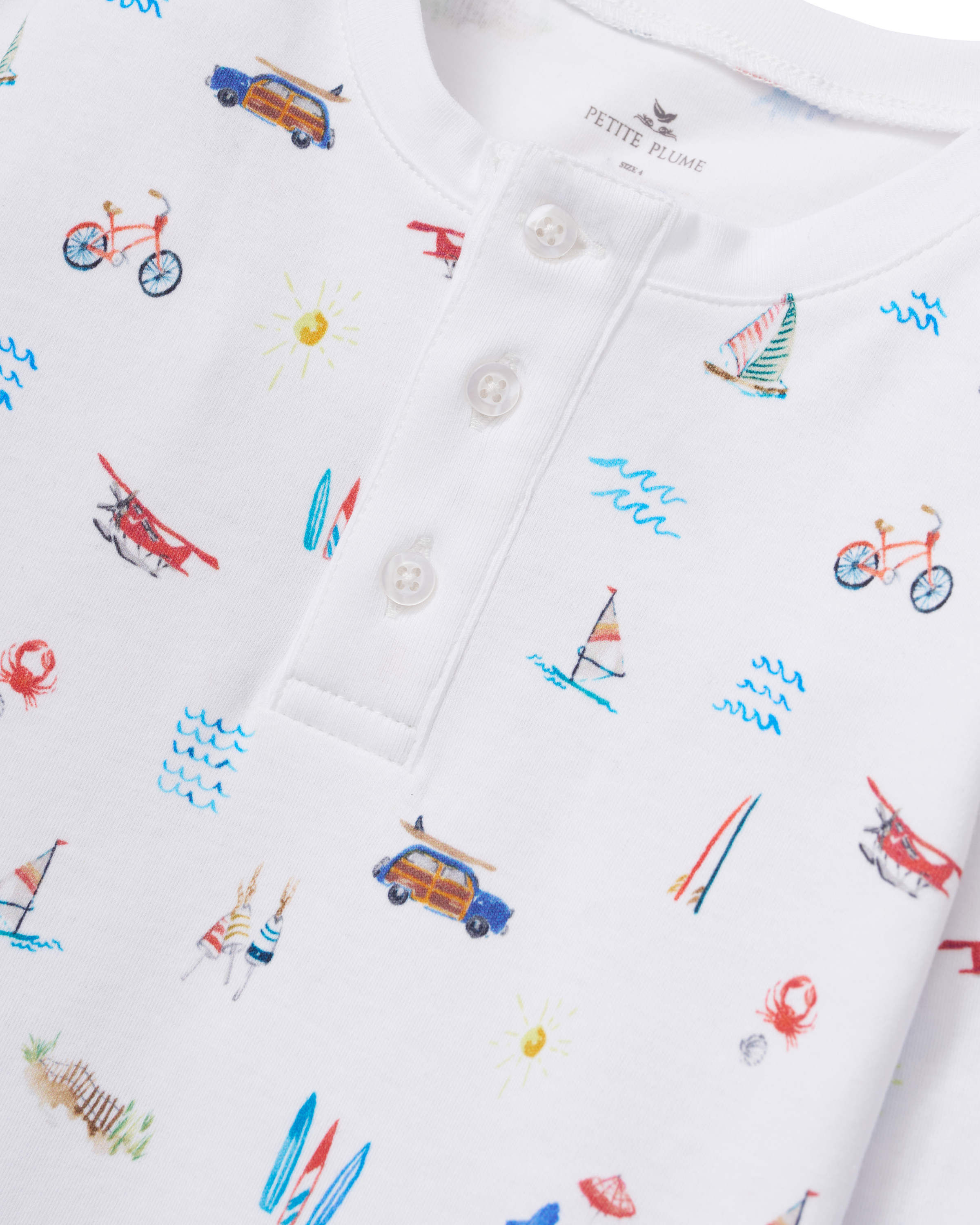 Kid's Pima Snug Fit Pajama Set in Summer Nostalgia