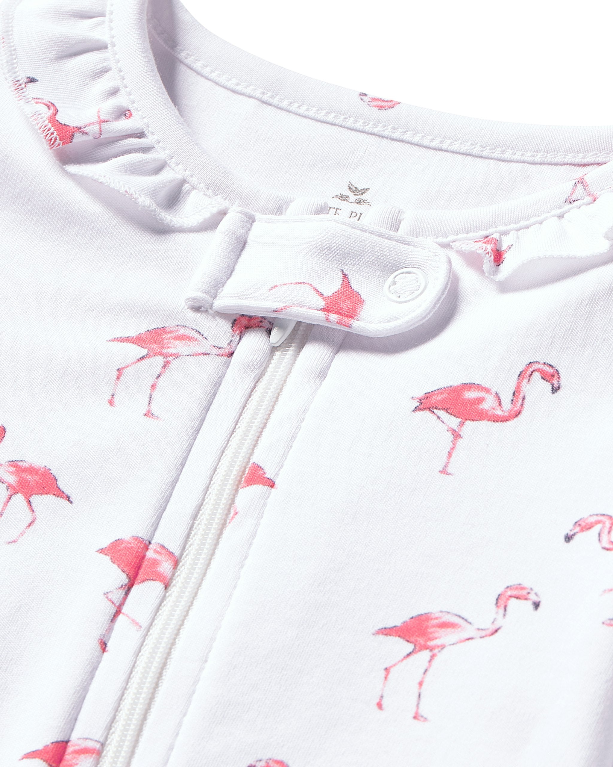 Baby's Pima Ruffle Collar Romper in Flamingos in Flamingos#Color_Flamingos