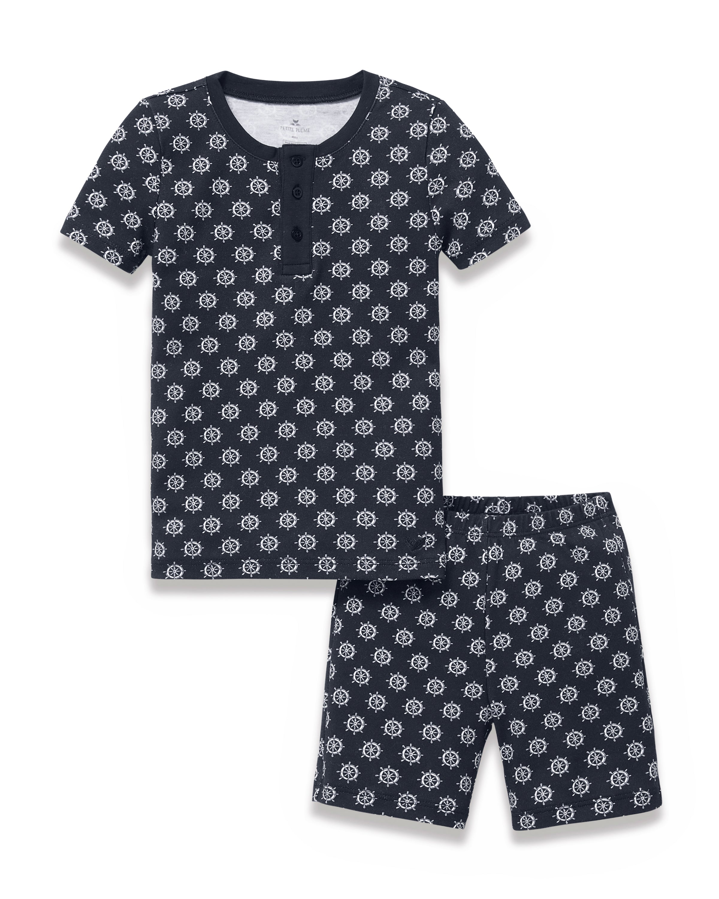 Kid's Pima Snug Fit Short Set in Captain's Compass