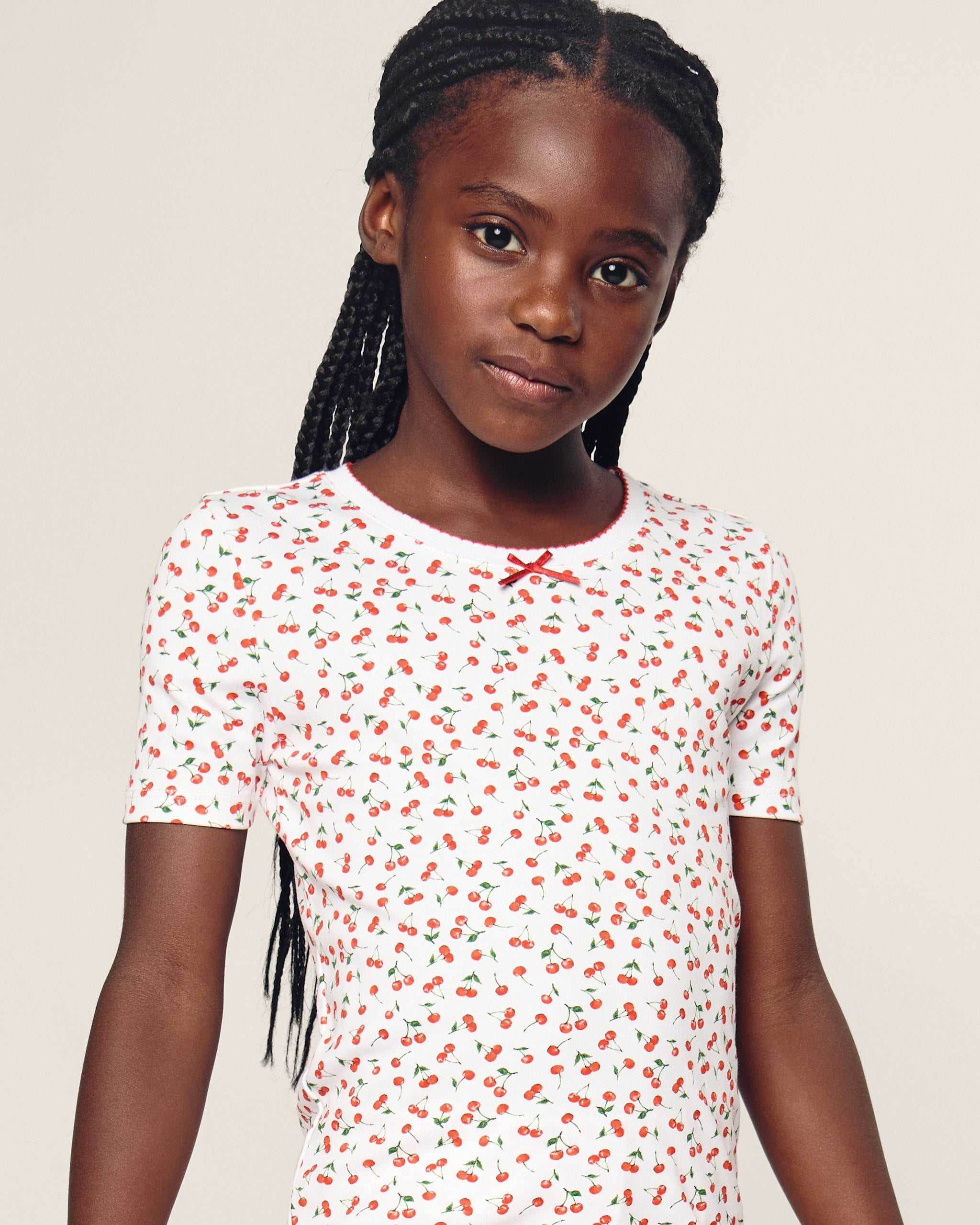 Kid's Pima Snug Fit Short Set in Cherry Orchard in Cherry Orchard#Color_Cherry Orchard