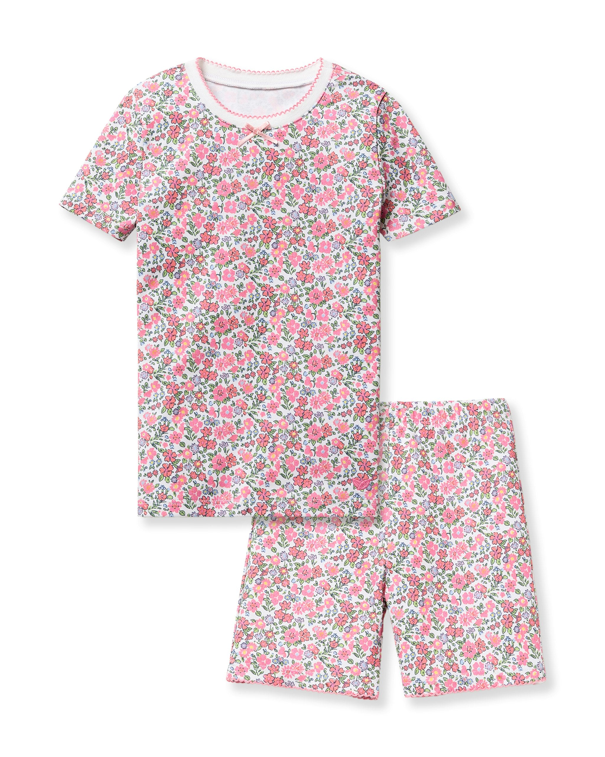 Kid's Pima Snug Fit Short Set in Fleur de Rose in Fleurs de Rose#Color_Fleurs de Rose