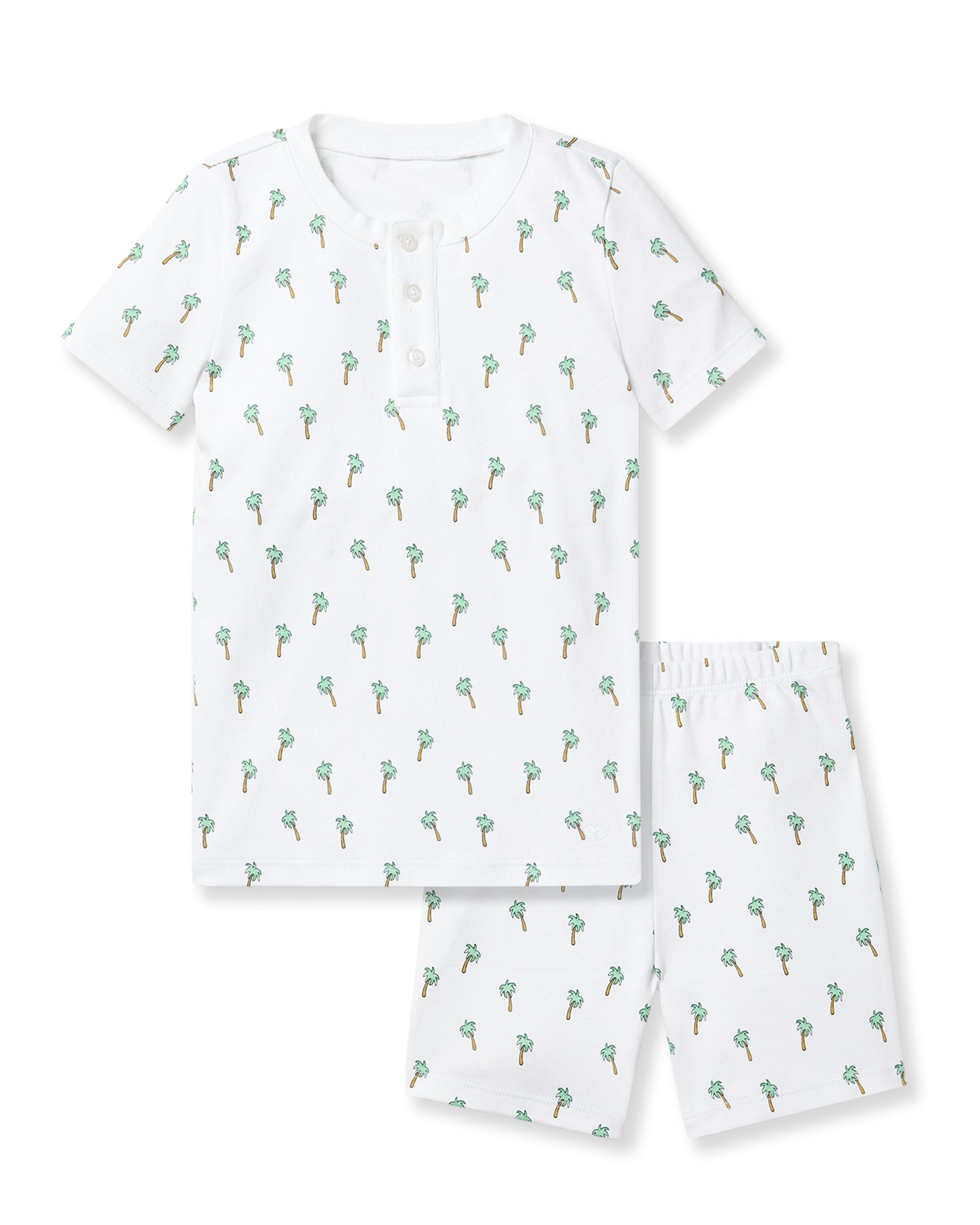 Kid's Pima Snug Fit Short Set in Cherry Orchard in Palmier#Color_Palmier