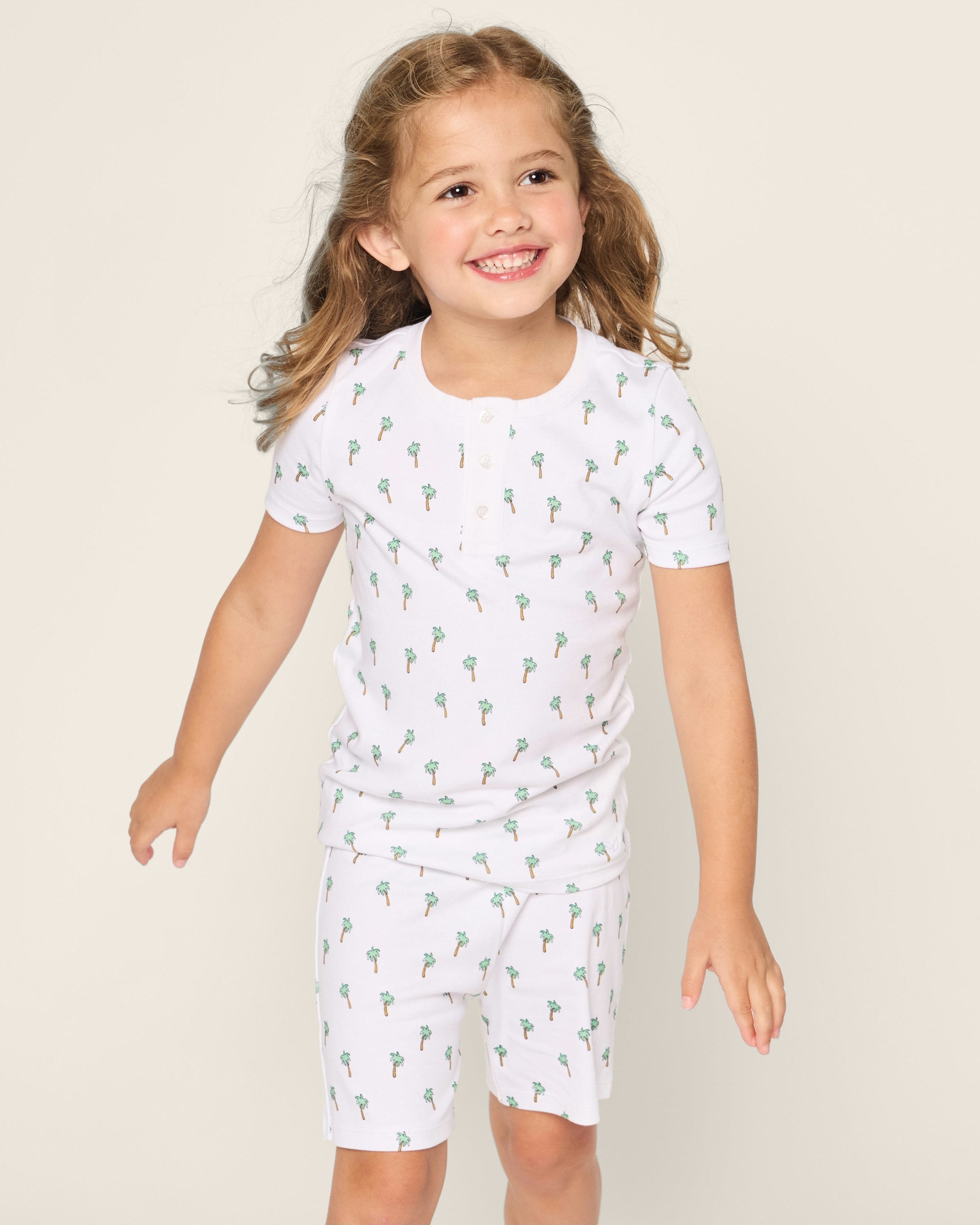 Kid's Pima Snug Fit Short Set in Palmier in Palmier#Color_Palmier