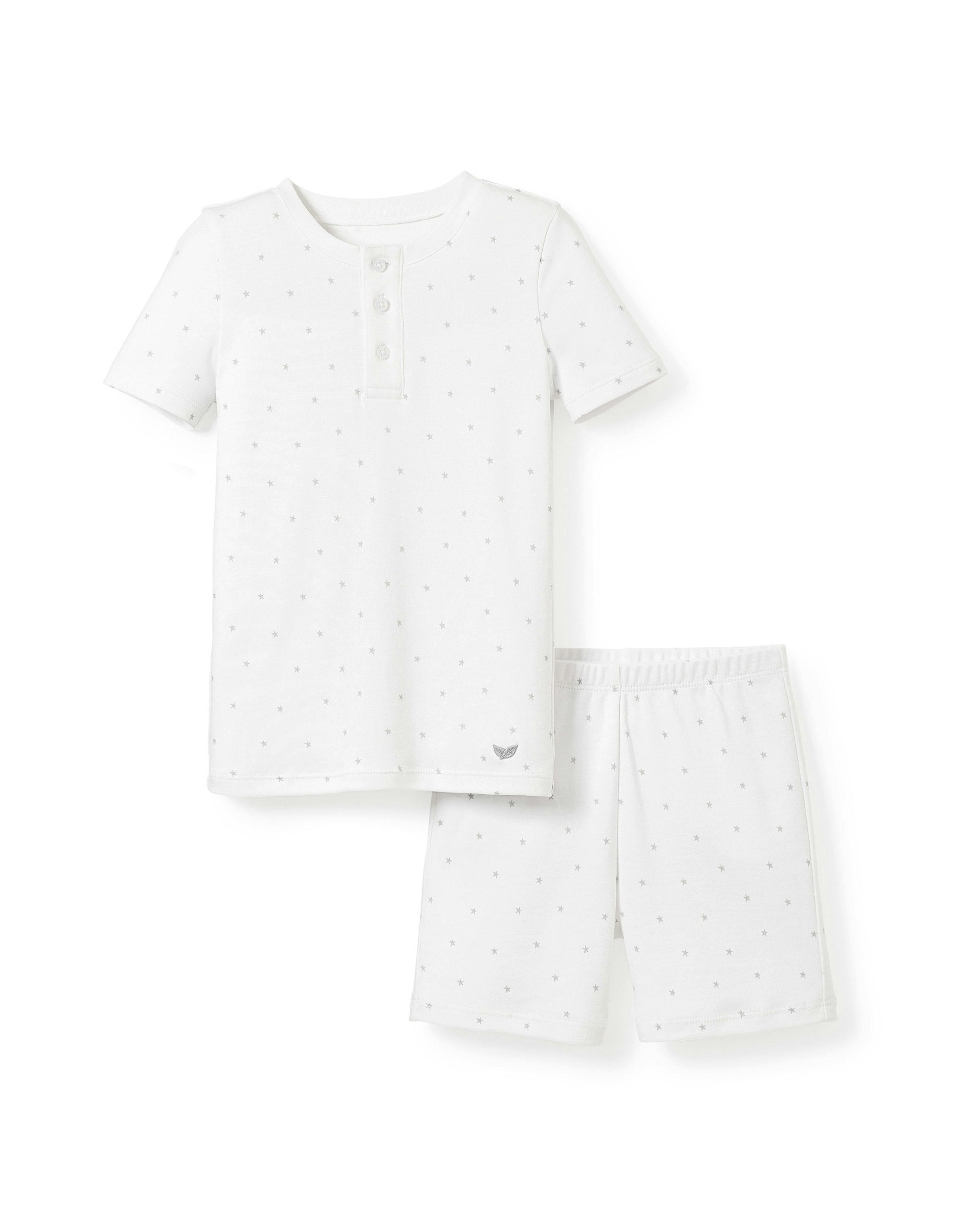 Kid's Pima Snug Fit Short Set in La Mer in Grey Stars#Color_Grey Stars
