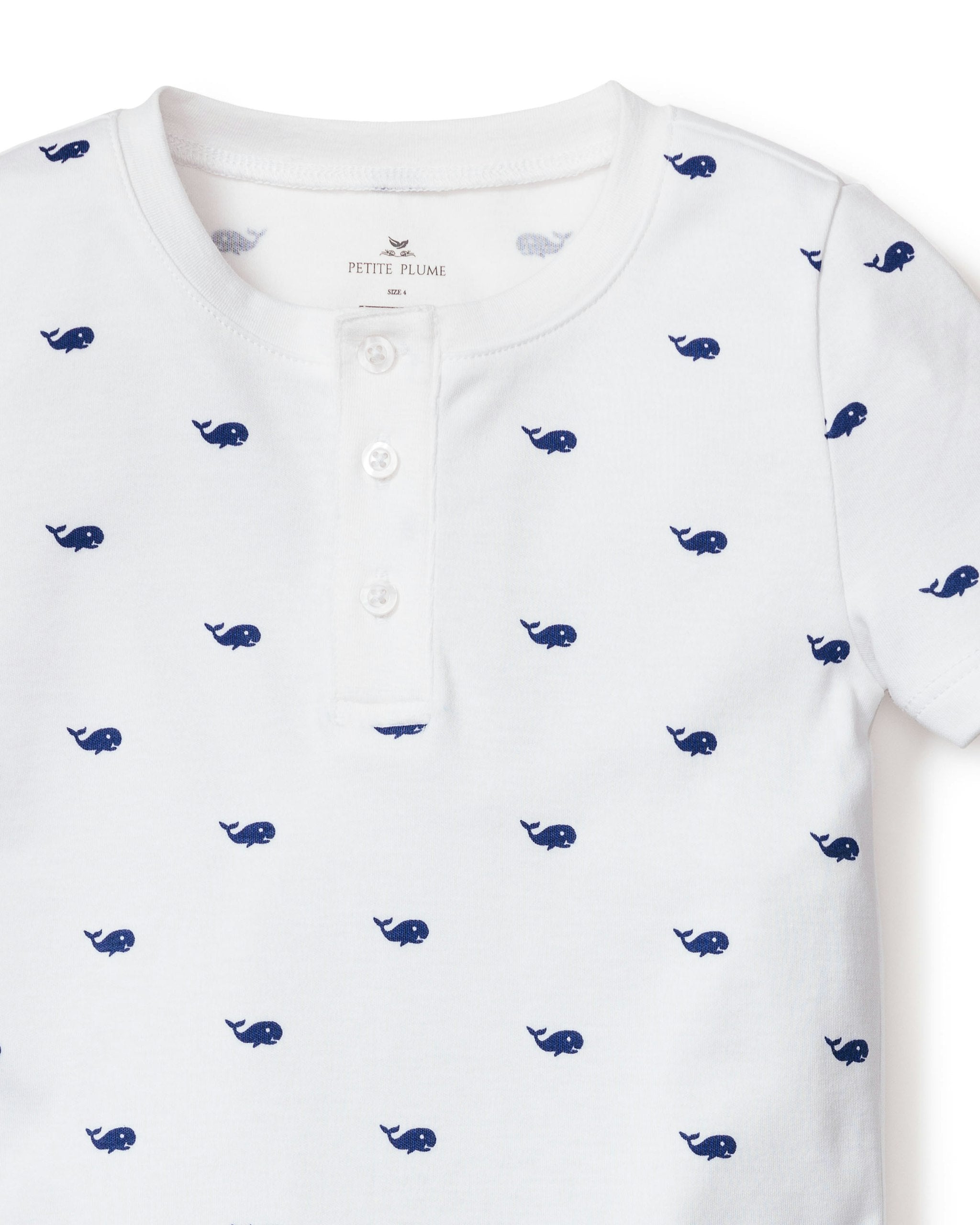 Kid's Pima Snug Fit Pajama Short Set in Whales in Whales#Color_Whales