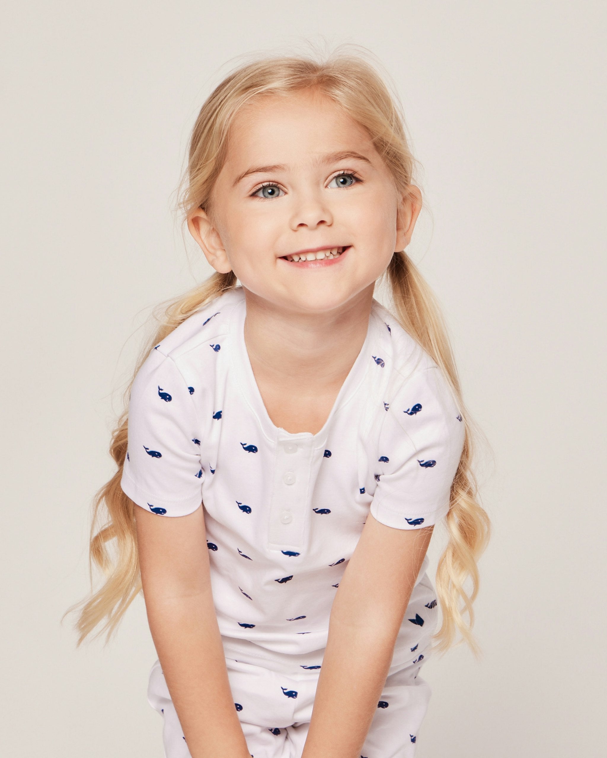 Kid's Pima Snug Fit Pajama Short Set in Whales in Whales#Color_Whales