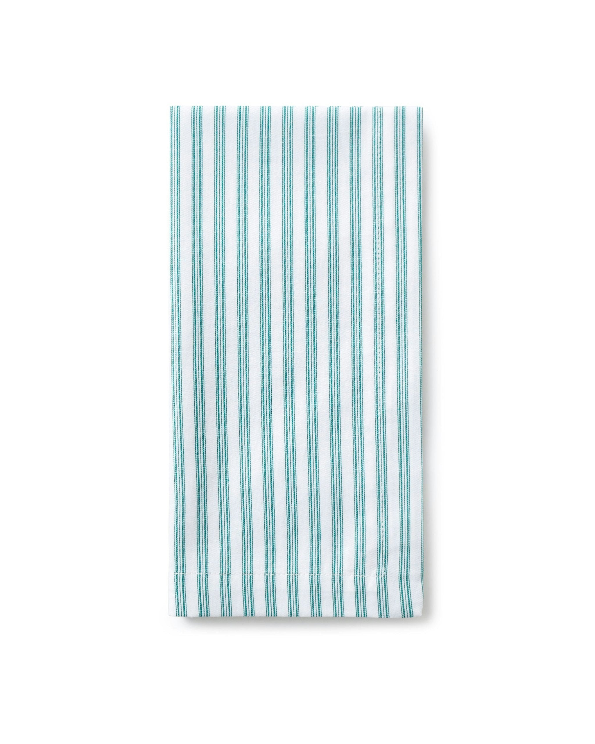 Signature Twill Napkins in Emerald Ticking in Emerald Ticking#Color_Emerald Ticking