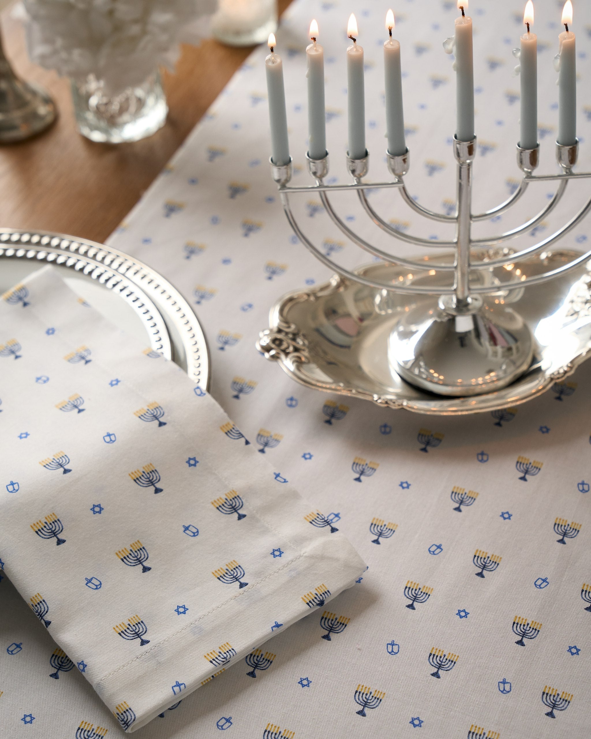 Signature Twill Table Runner in Happy Hanukkah in Happy Hanukkah#Color_Happy Hanukkah