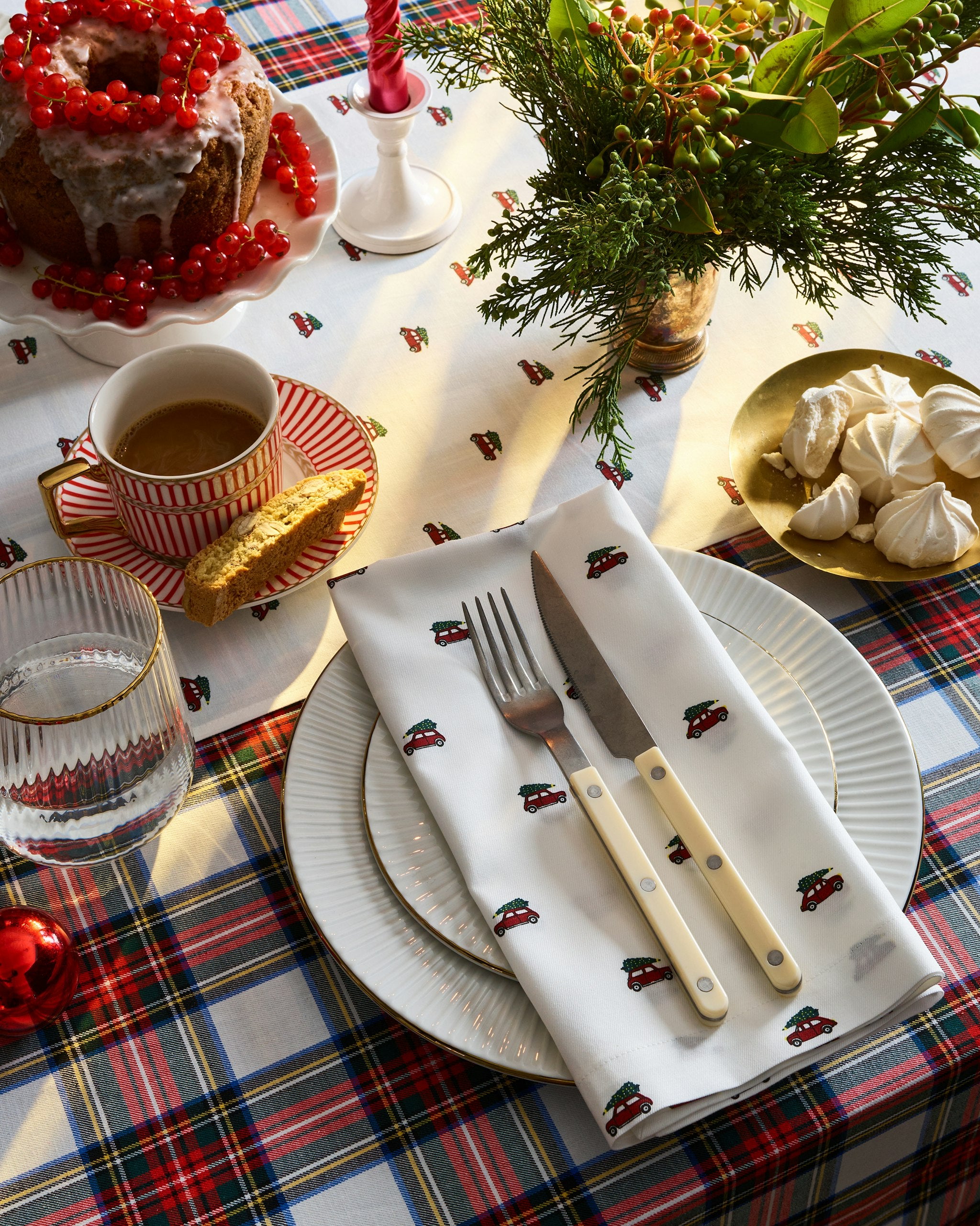 Signature Twill Napkins in Emerald Ticking in Holiday Journey#Color_Holiday Journey