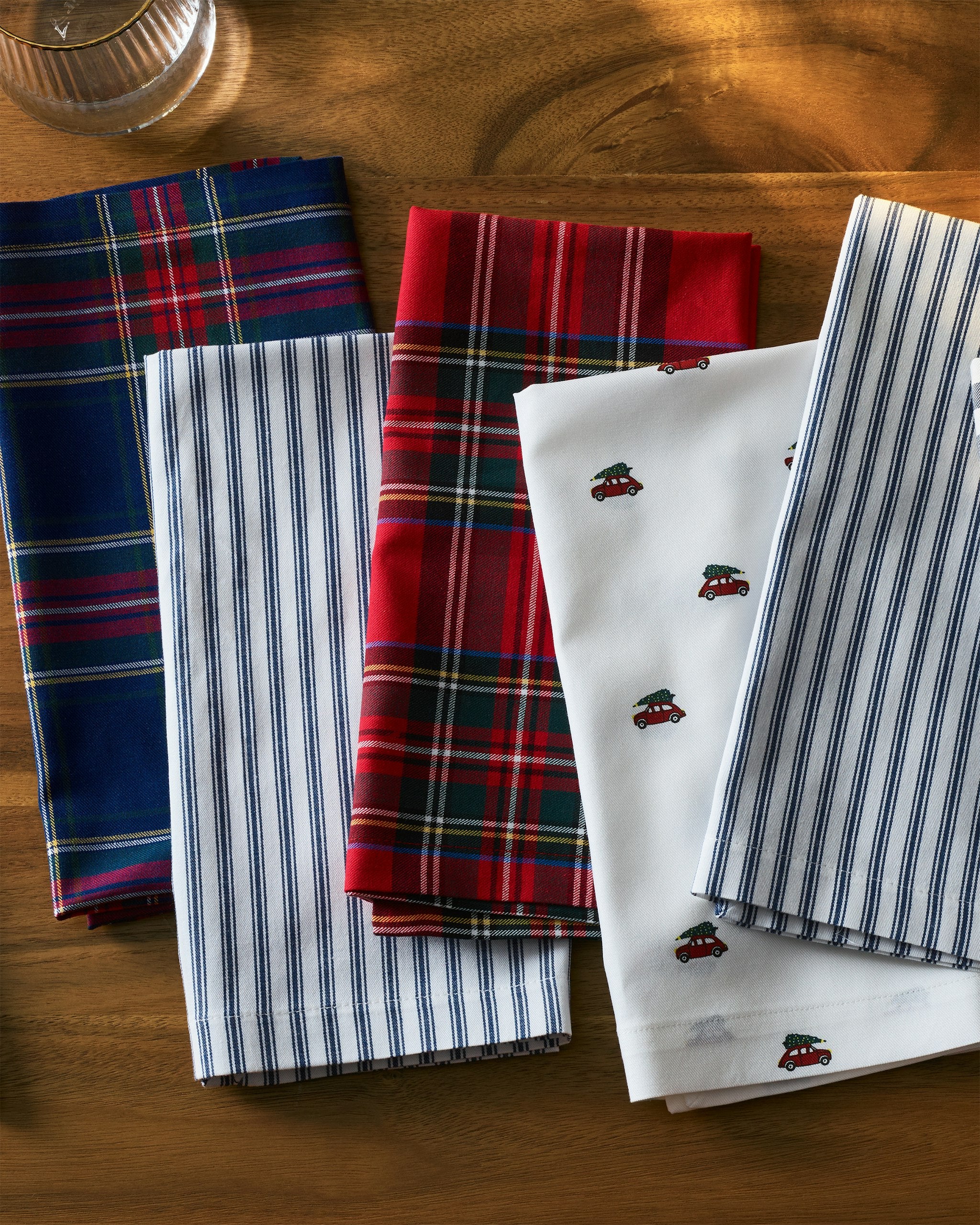 Signature Twill Napkins in Vintage French Stripe in Navy French Ticking#Color_Navy French Ticking