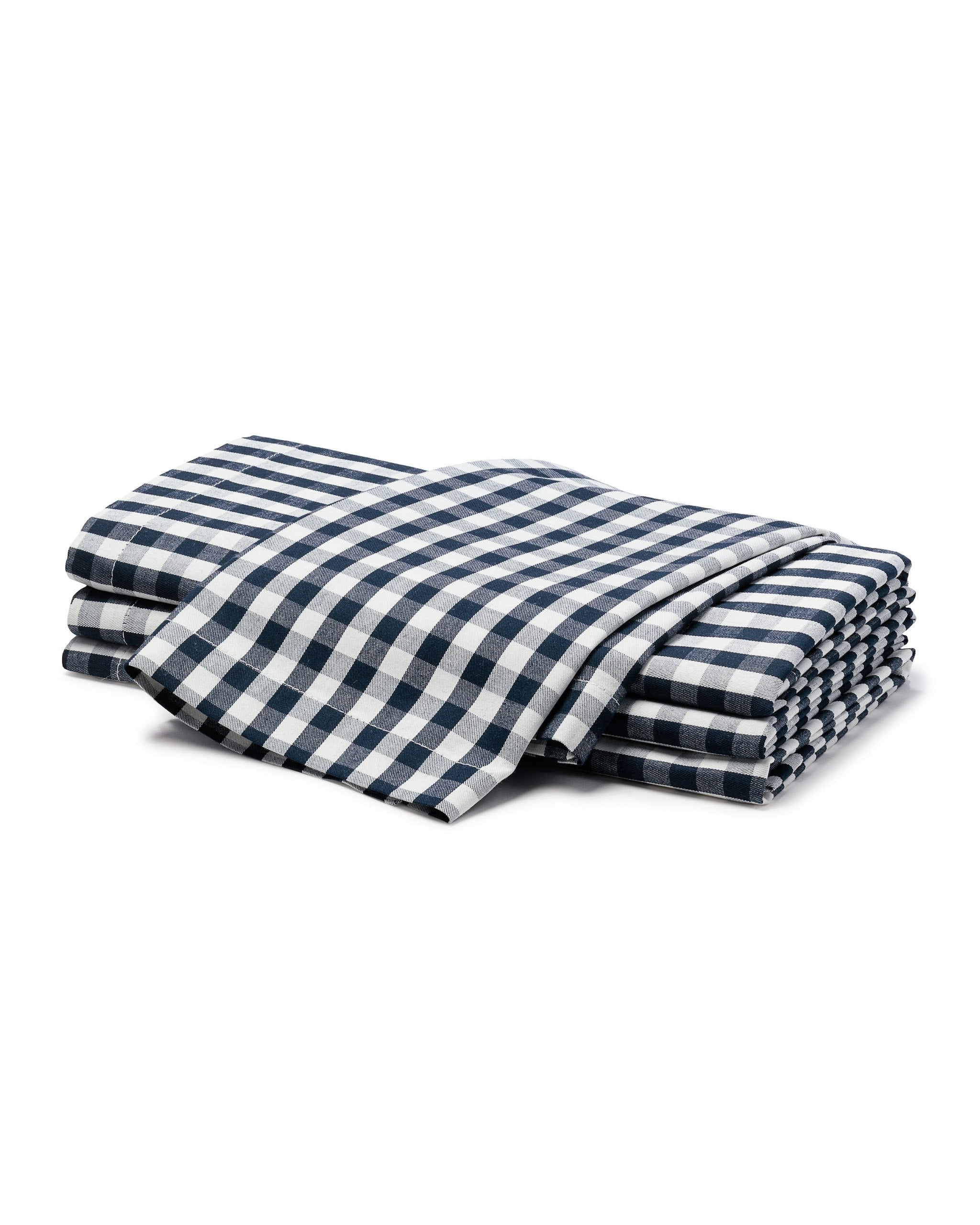 Signature Twill Napkins in Timeless Toile in Navy Gingham#Color_Navy Gingham