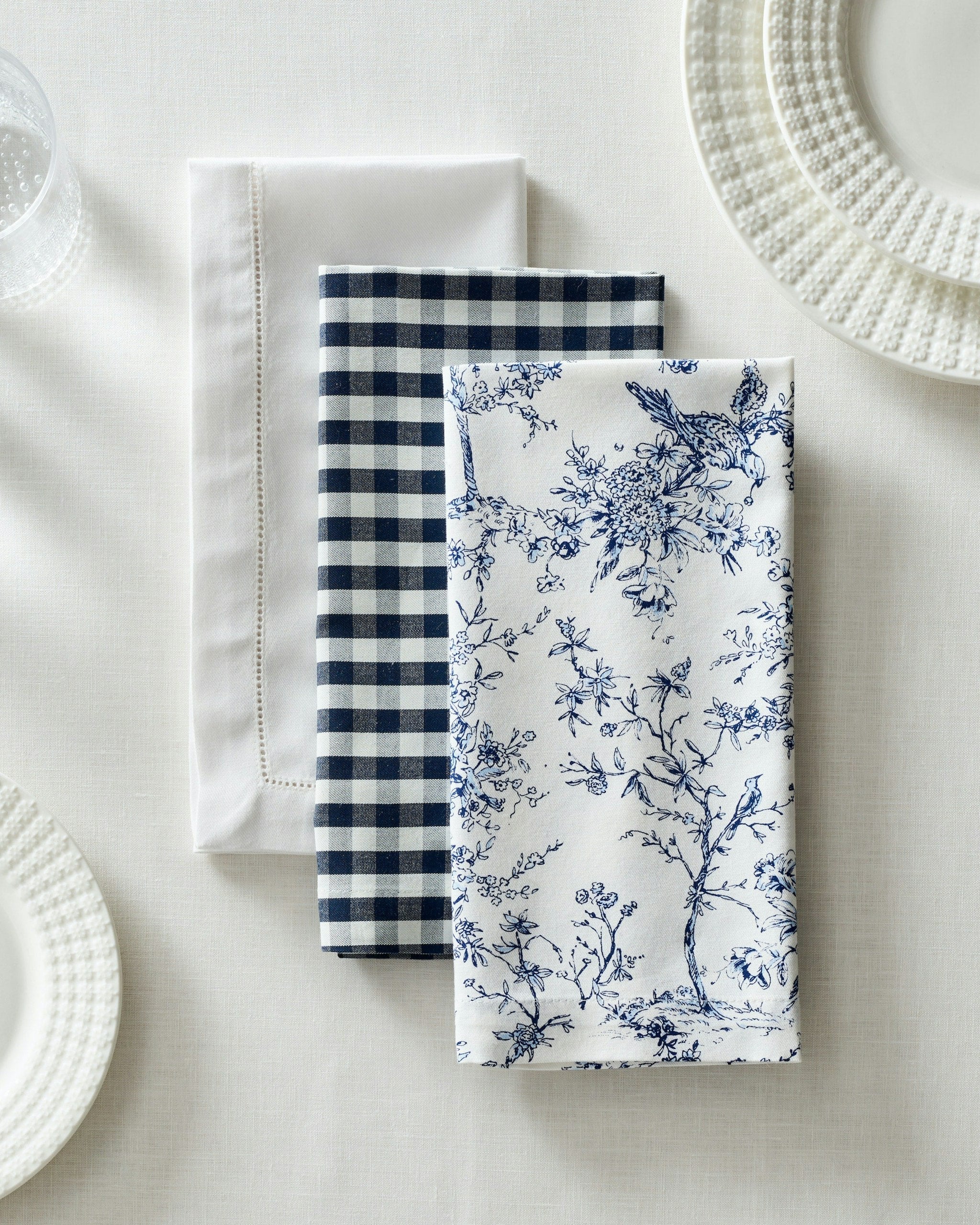Signature Twill Napkins in Vintage French Stripe in Timeless Toile#Color_Timeless Toile