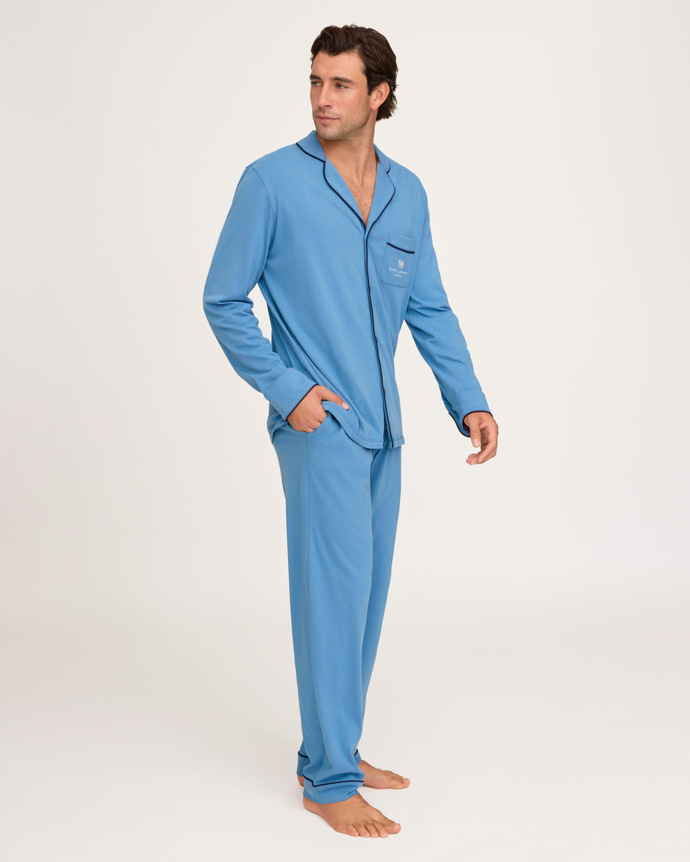 Petite Plume x White Elephant Men's Pima Pajama Set