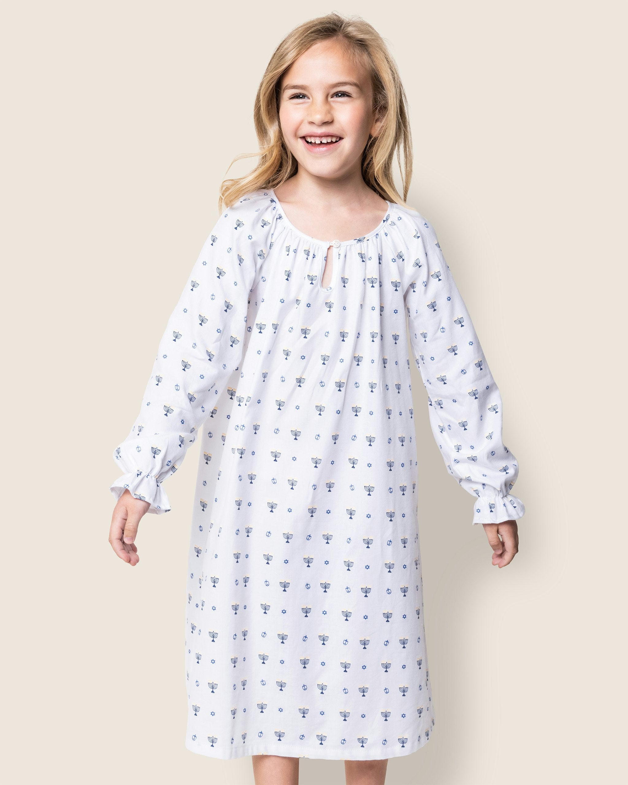 Children's Happy Hanukkah Delphine Nightgown in Happy Hanukkah#Color_Happy Hanukkah