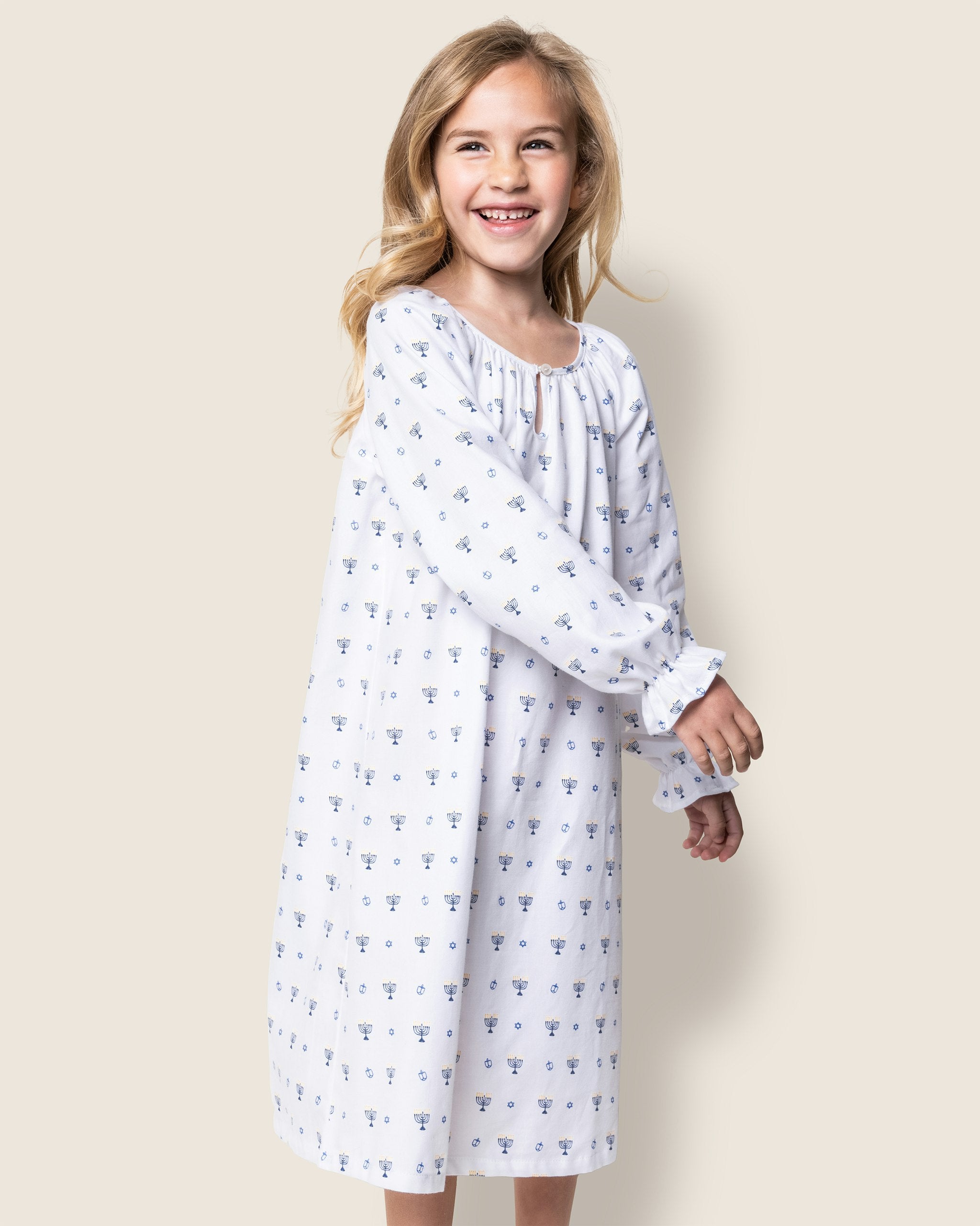 Children's Happy Hanukkah Delphine Nightgown in Happy Hanukkah#Color_Happy Hanukkah