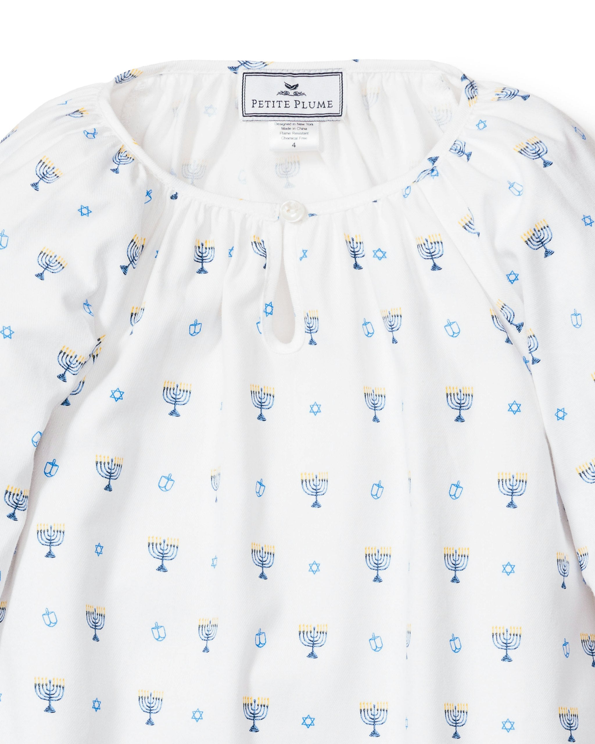 Children's Happy Hanukkah Delphine Nightgown in Happy Hanukkah#Color_Happy Hanukkah