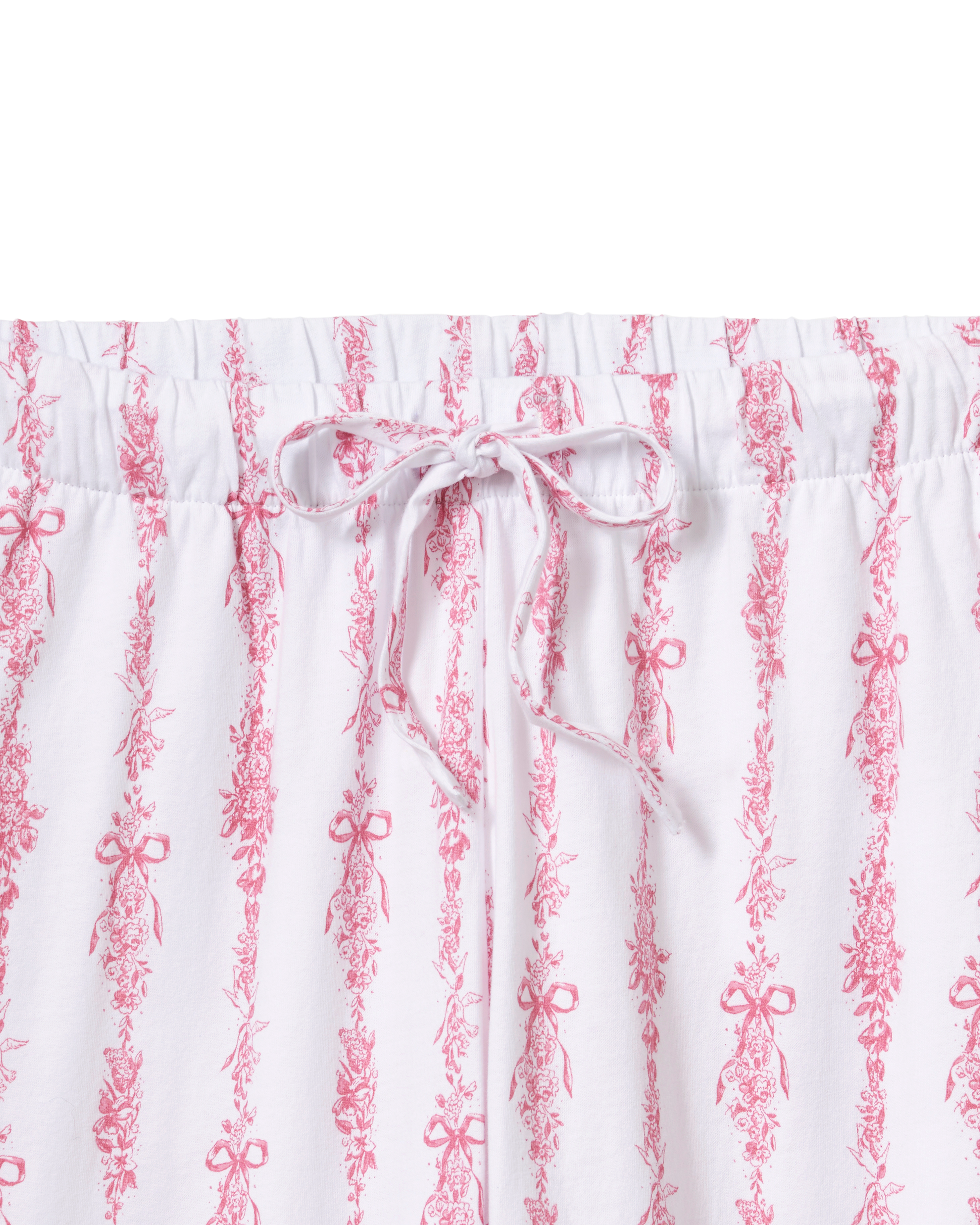 The Olivia Wide Leg Pima Pajama Set in Pink Mayfair Toile