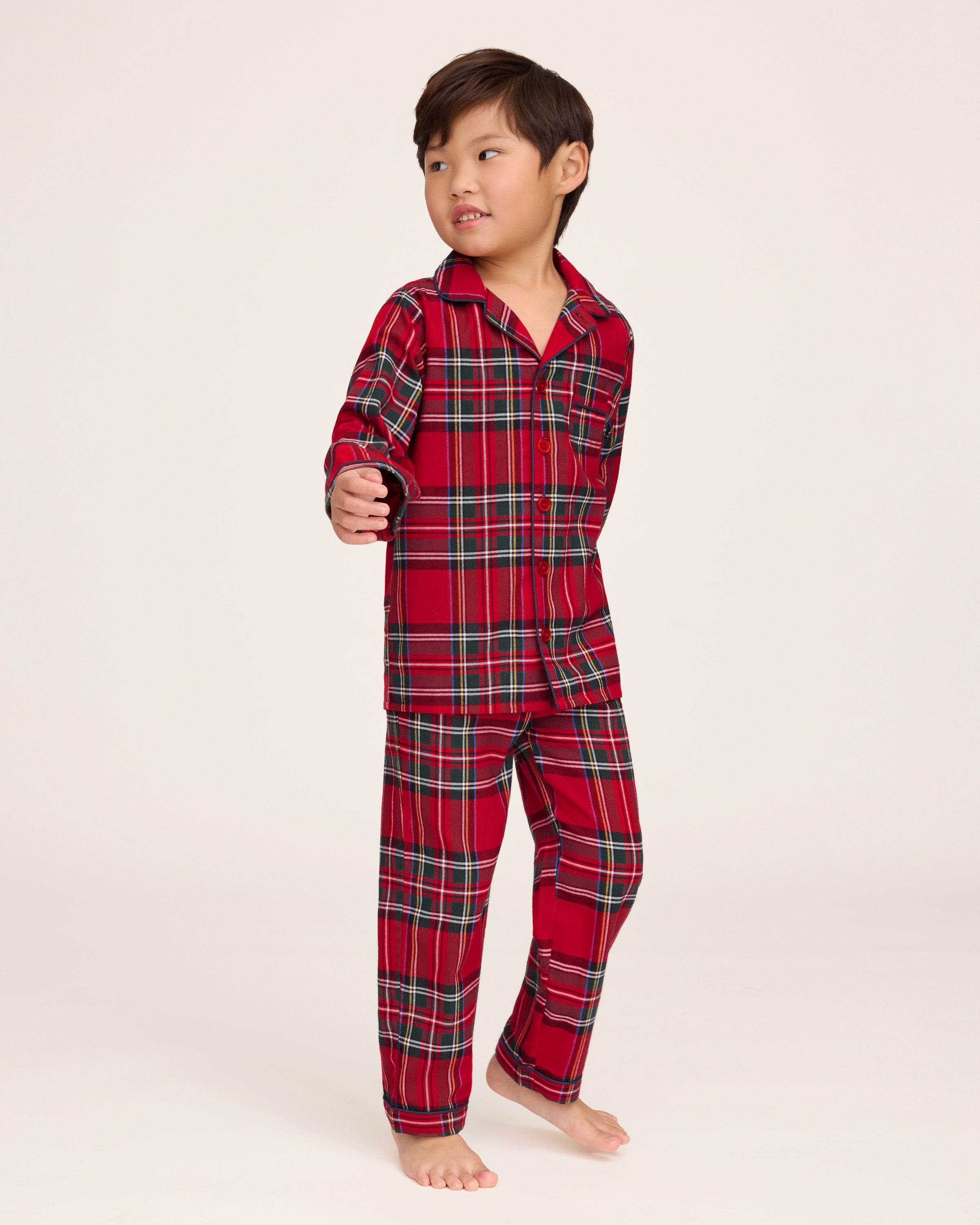 Kid's Brushed Twill Pajama Set in Imperial Tartan