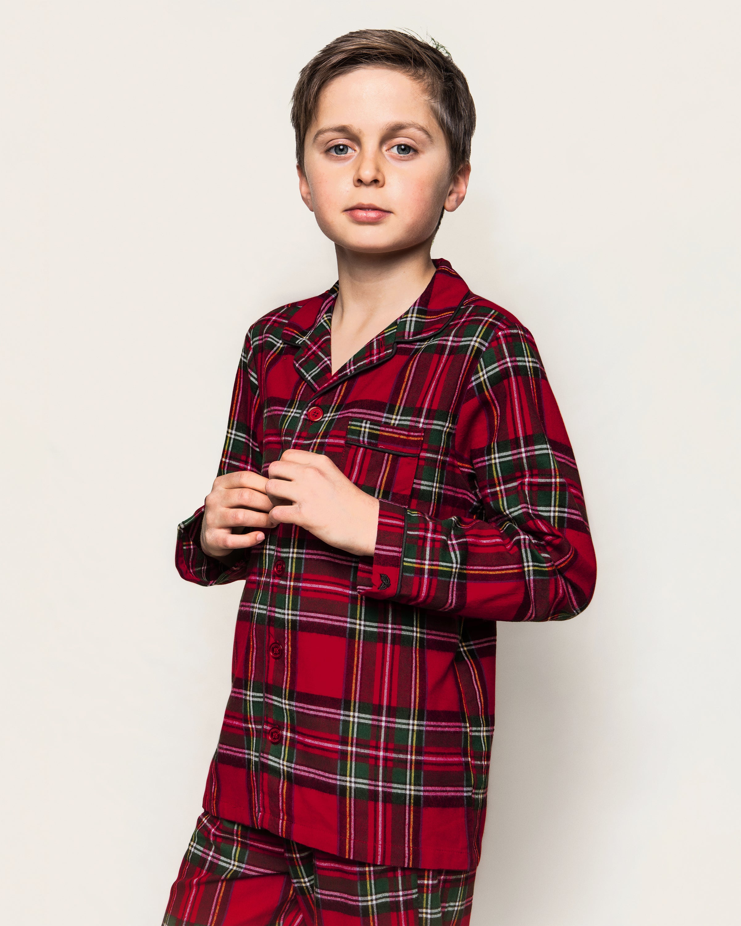 Kid's Brushed Twill Pajama Set in Imperial Tartan