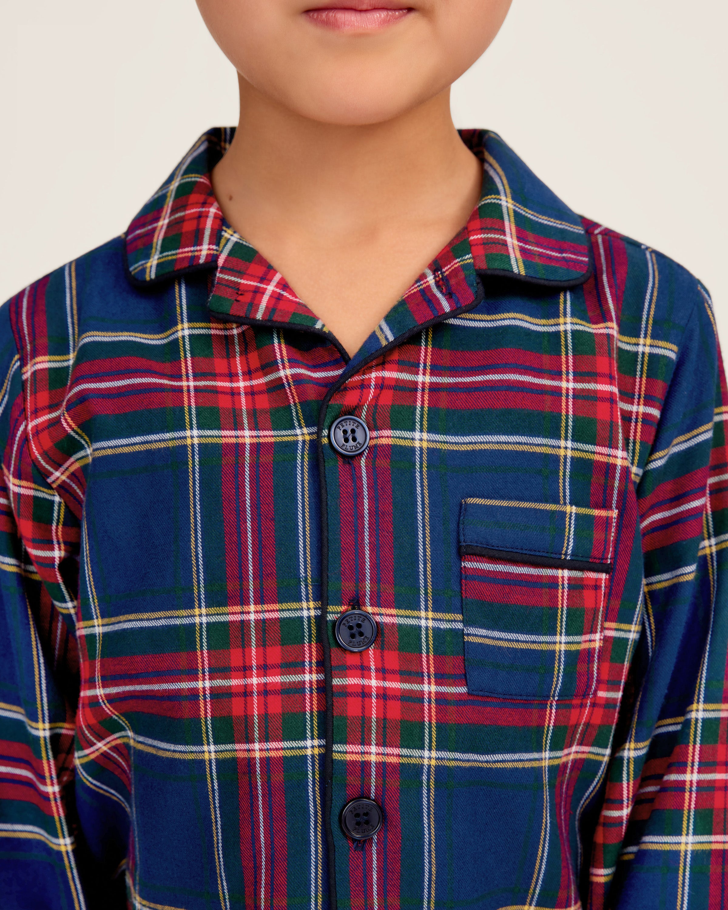 Kid's Brushed Twill Pajama Set in Windsor Tartan