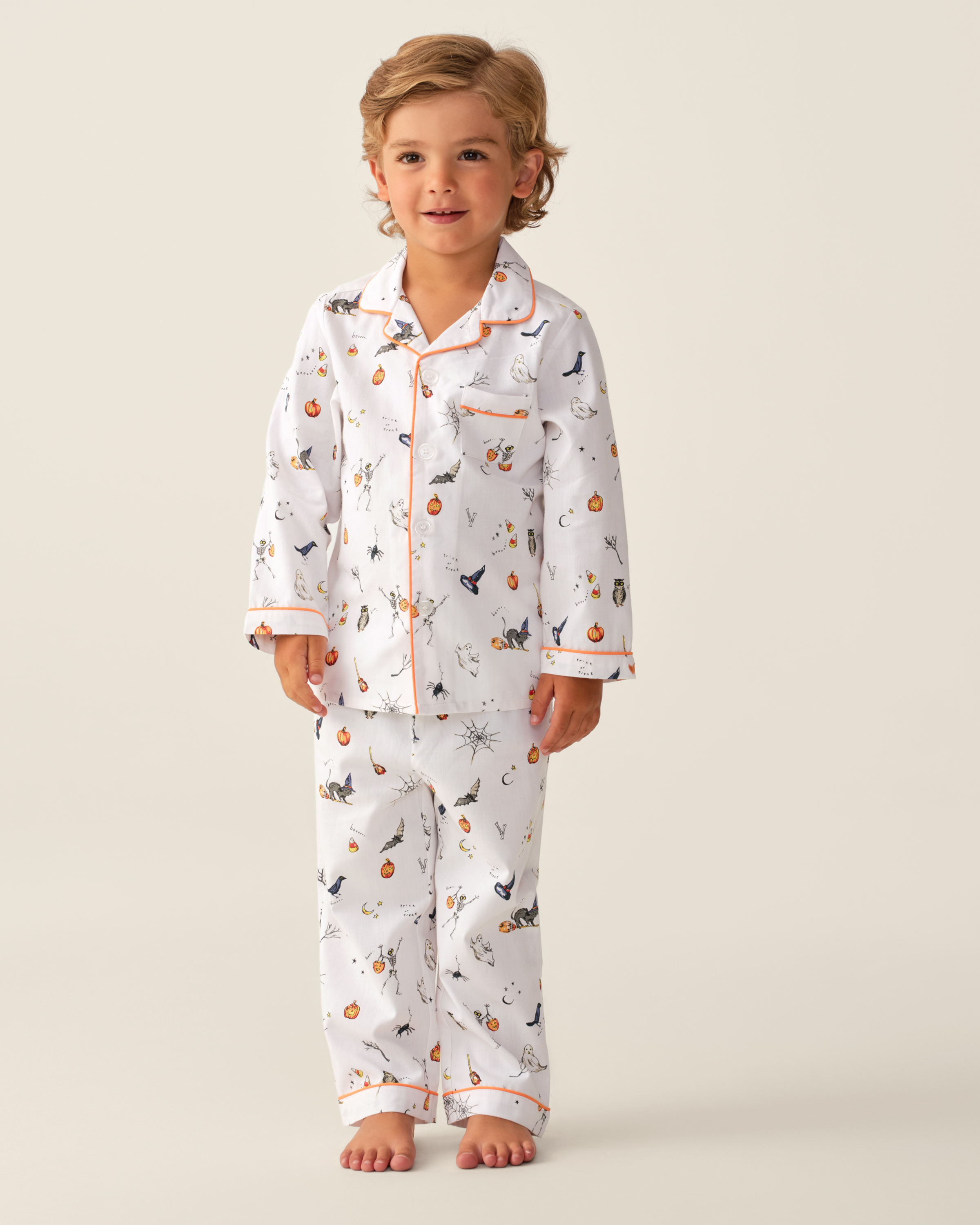 Kid's Twill Pajama Set in Trick or Treat
