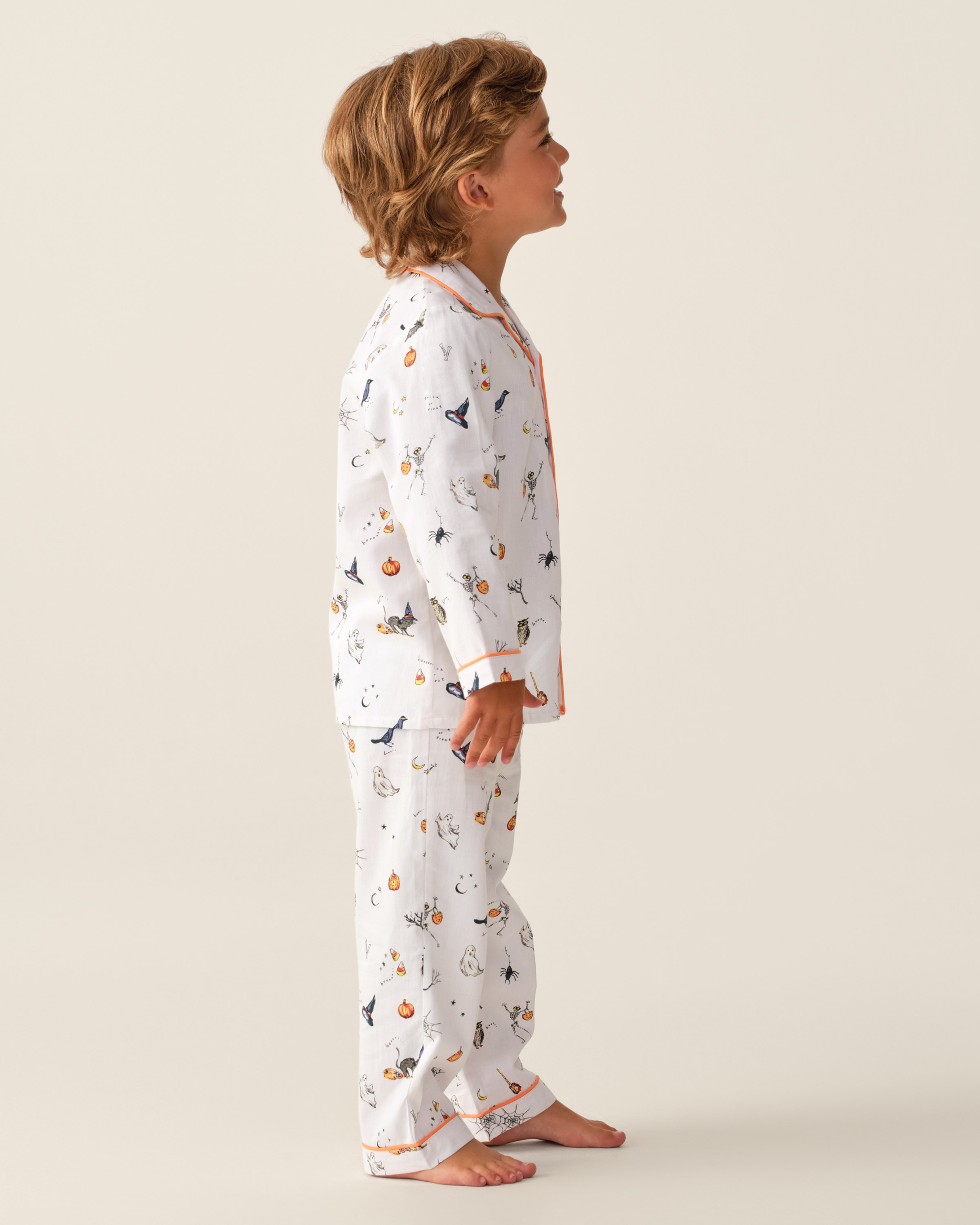 Kid's Twill Pajama Set in Trick or Treat