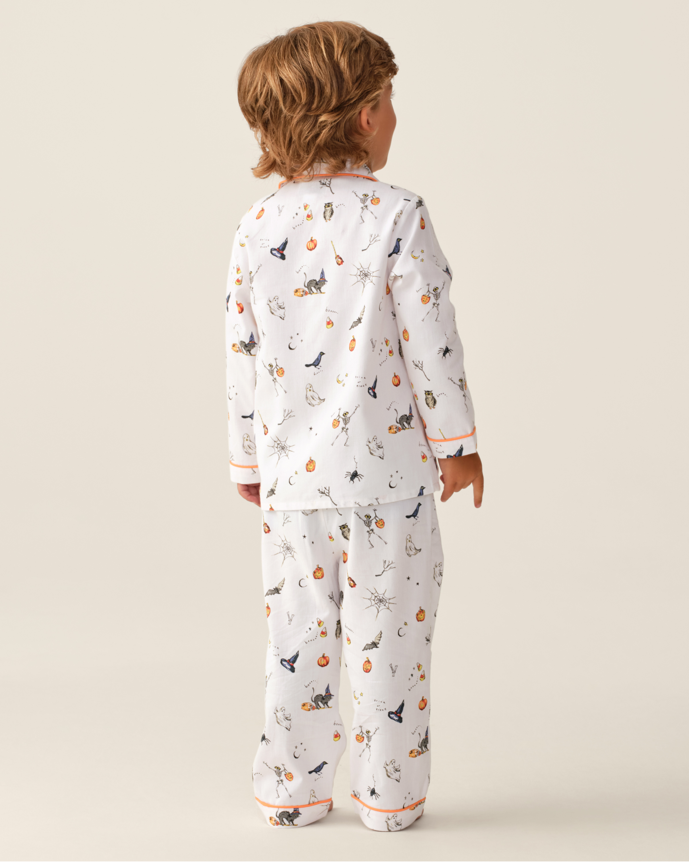Kid's Twill Pajama Set in Trick or Treat