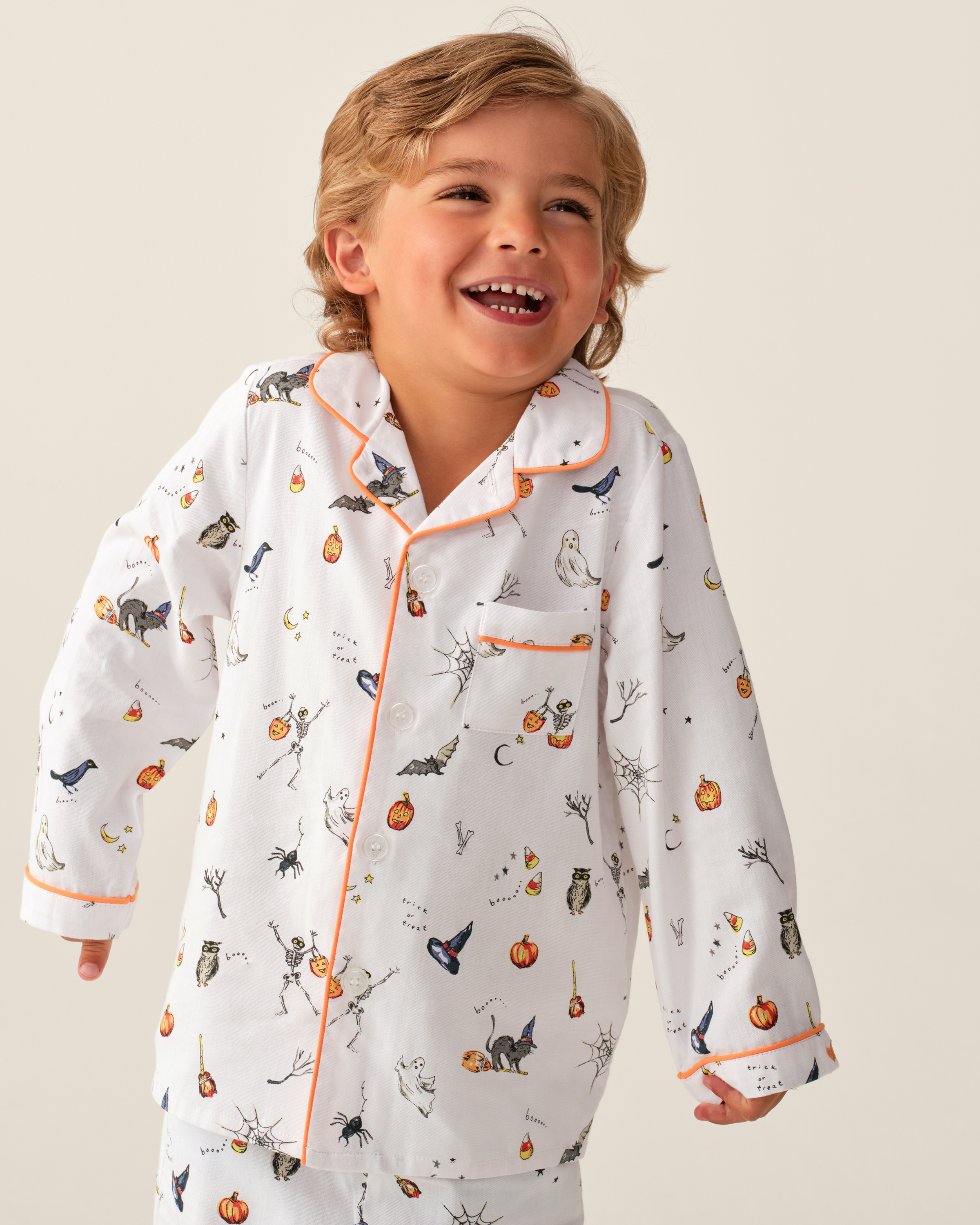 Kid's Twill Pajama Set in Trick or Treat