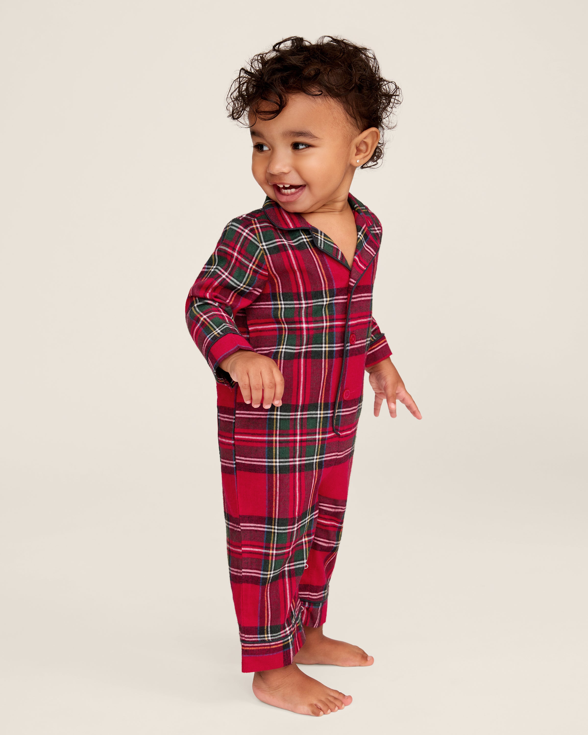 Baby's Brushed Twill Classic Romper in Imperial Tartan