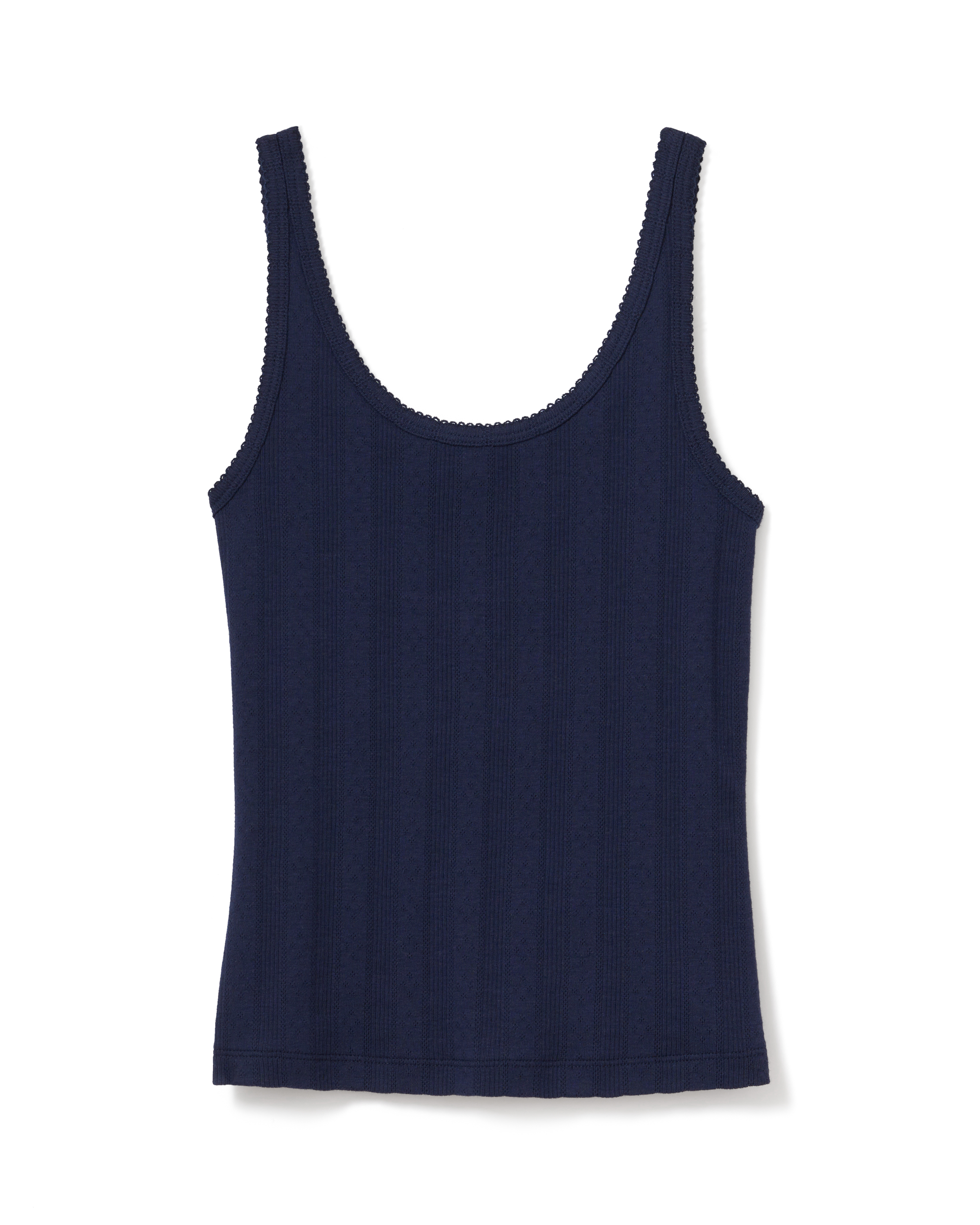 Women's Pointelle Tank in Navy