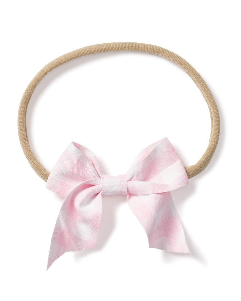 Girl's Twill Hair Bows in Pink Gingham