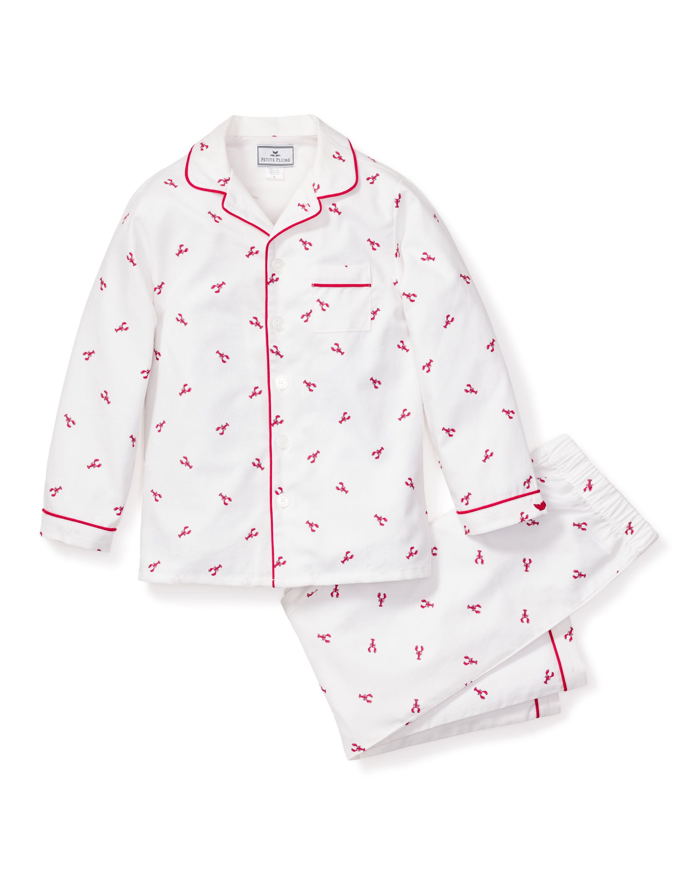 Kid's Twill Pajama Short Set in Brixham Lobsters in Brixham Lobsters#Color_Brixham Lobsters