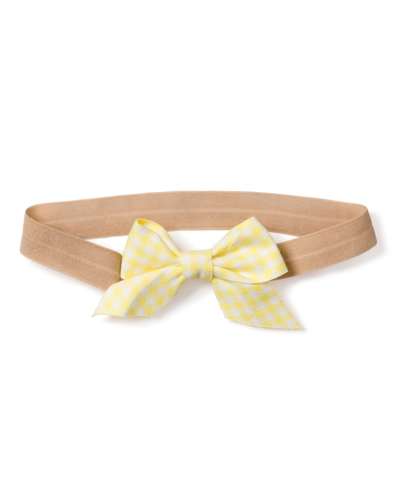 Girl's Twill Hair Bows in Yellow Gingham