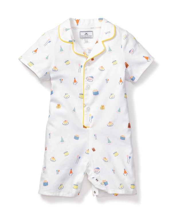 Baby's Twill Summer Romper in Birthday Wishes