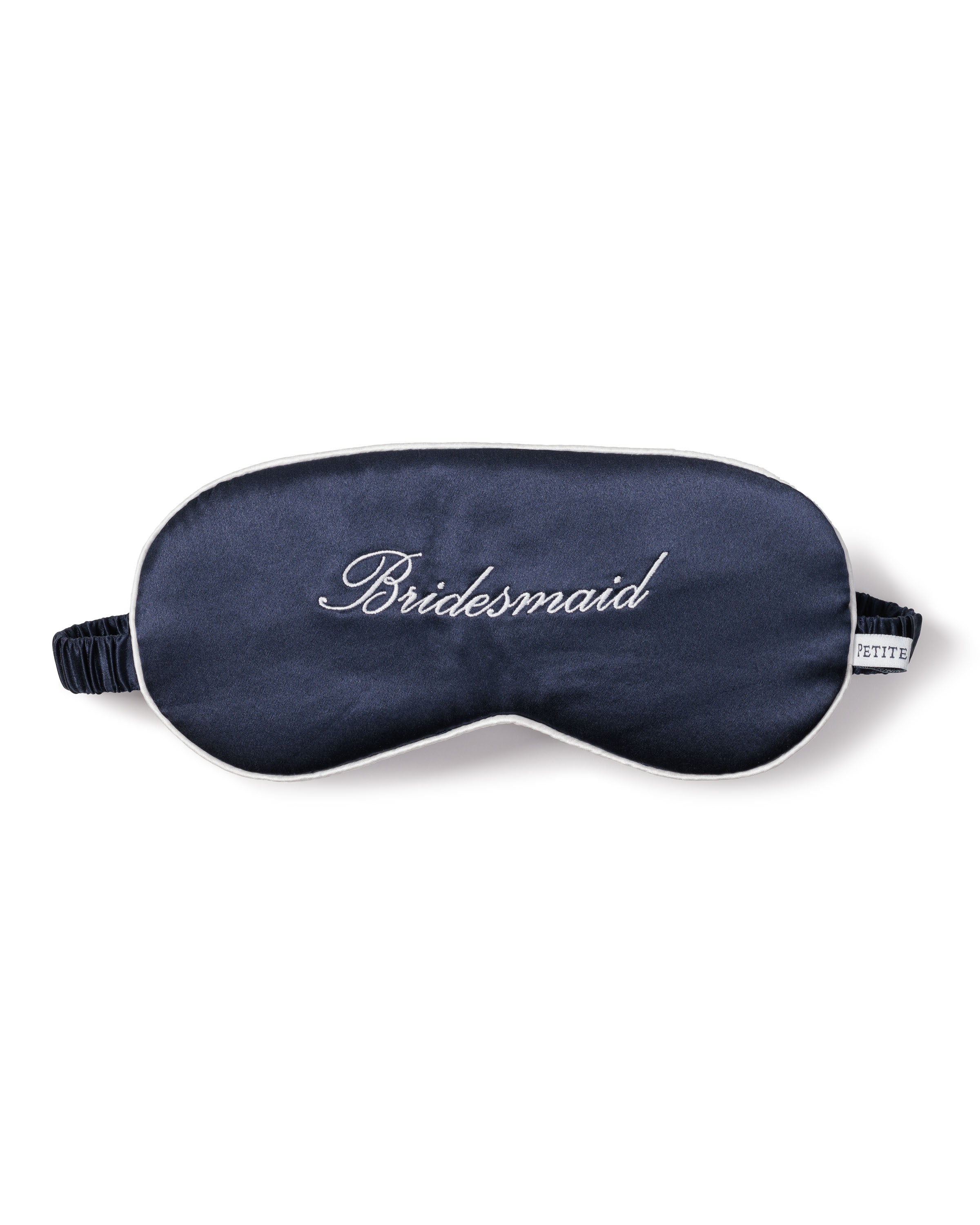 Women's Silk 'Bridesmaid' Sleep Mask in Navy#Color_Navy
