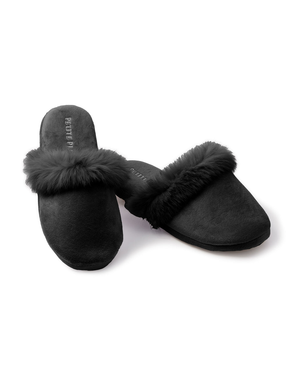 Women Fur Slippers Black