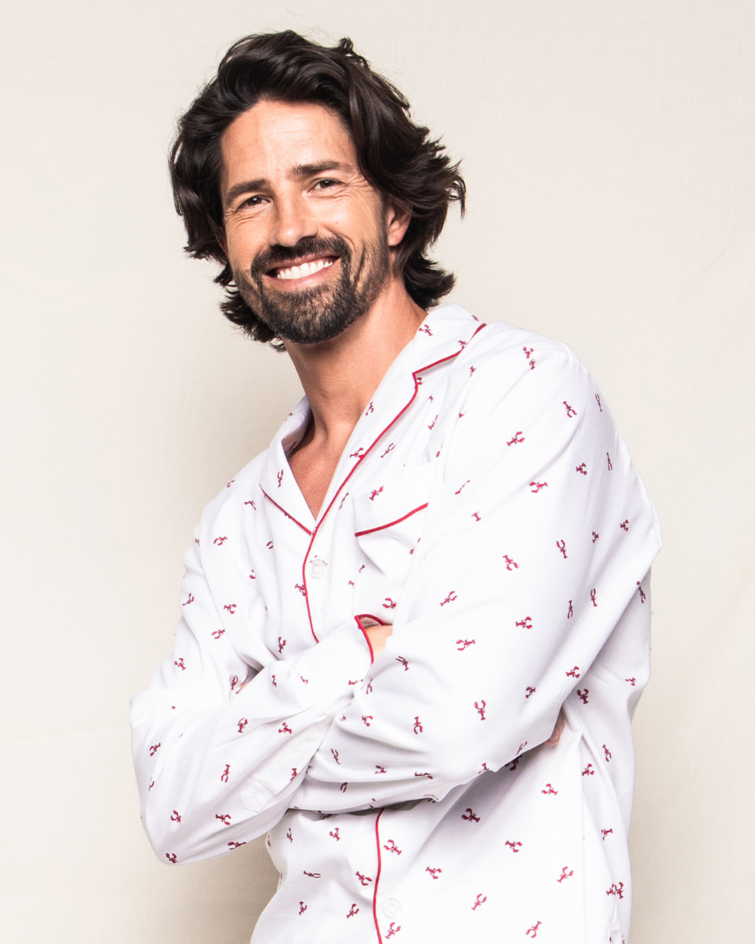 Men's Twill Pajama Set in Brixham Lobsters in Brixham Lobsters#Color_Brixham Lobsters