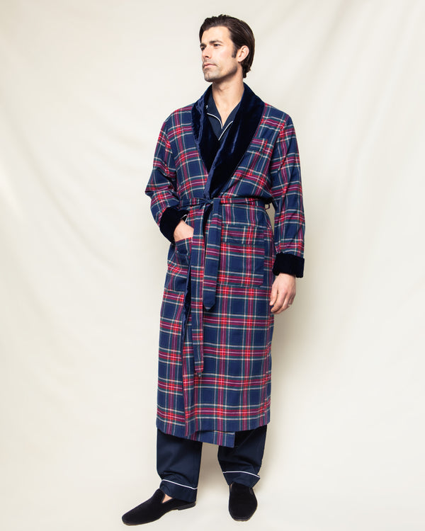 Men's Velvet Trim Robe in Windsor Tartan
