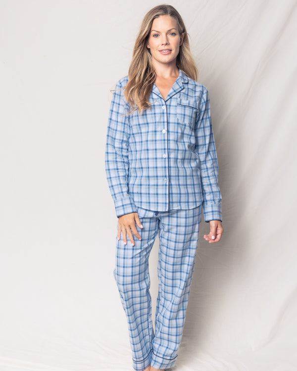 Women's Twill Pajama Set in Seafarer Tartan